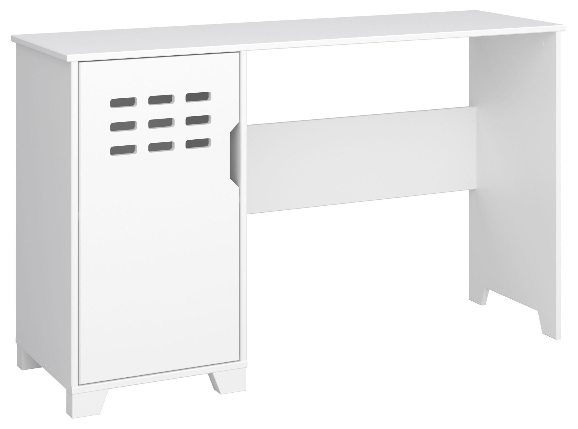 Product photograph of Loke White 1 Door Desk from Choice Furniture Superstore.