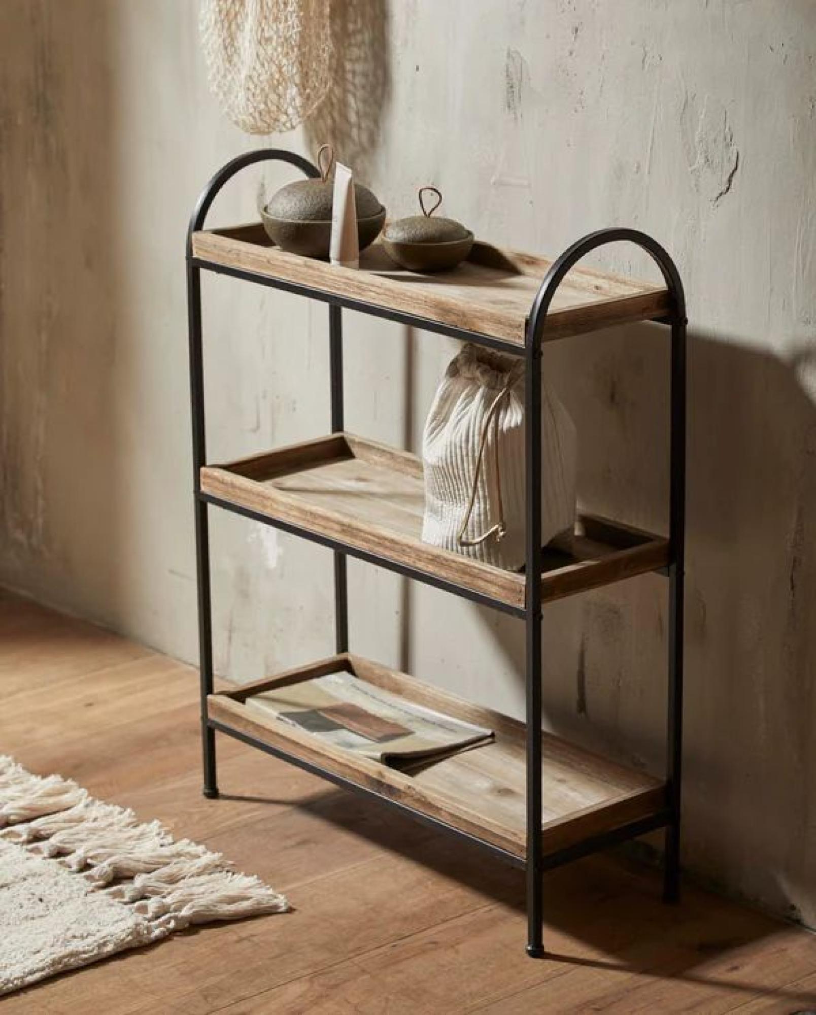 Product photograph of Nordal Patna Wood Open Shelving Rack from Choice Furniture Superstore.