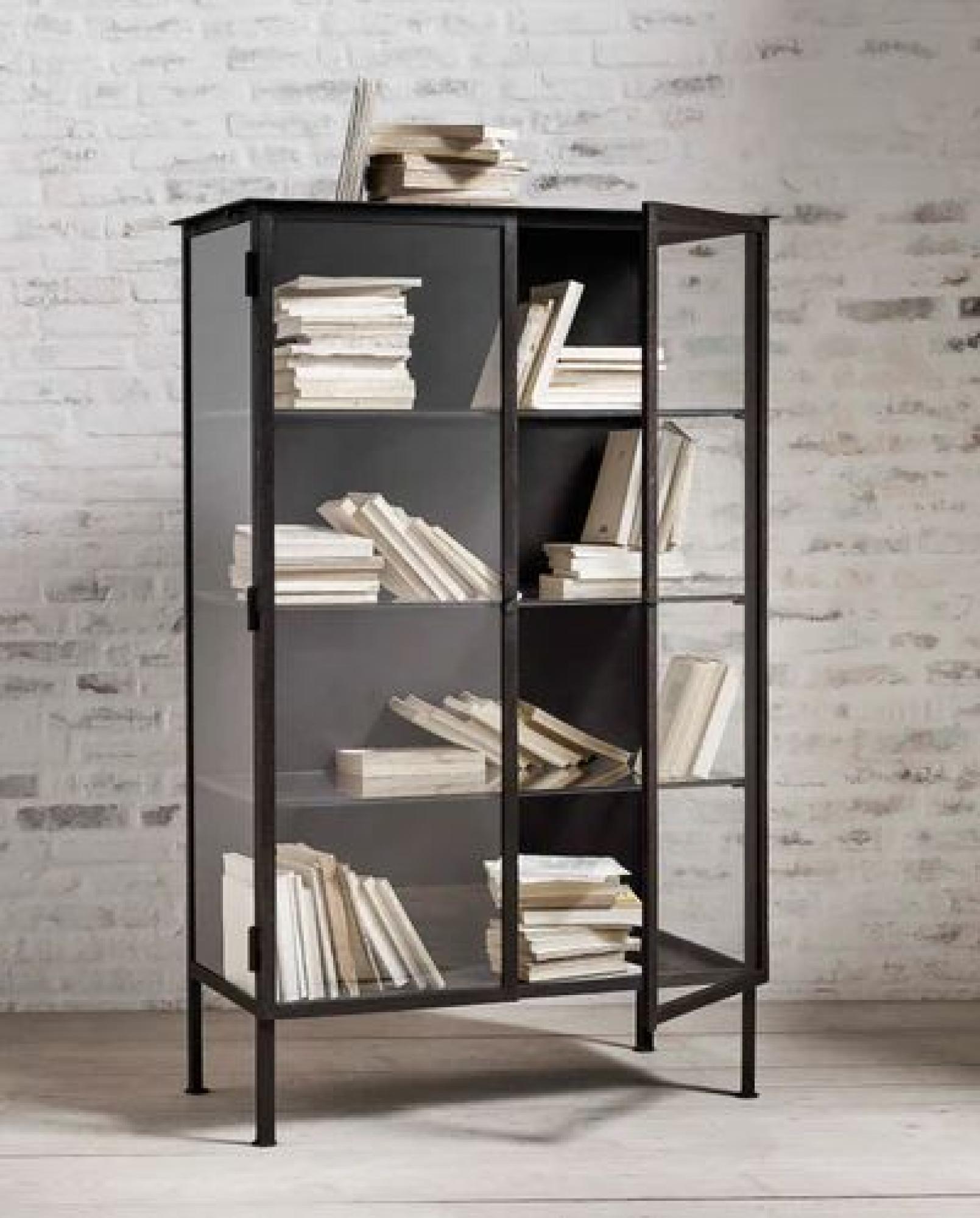 Product photograph of Nordal Oregon Black Metal 2 Door Cabinet from Choice Furniture Superstore.