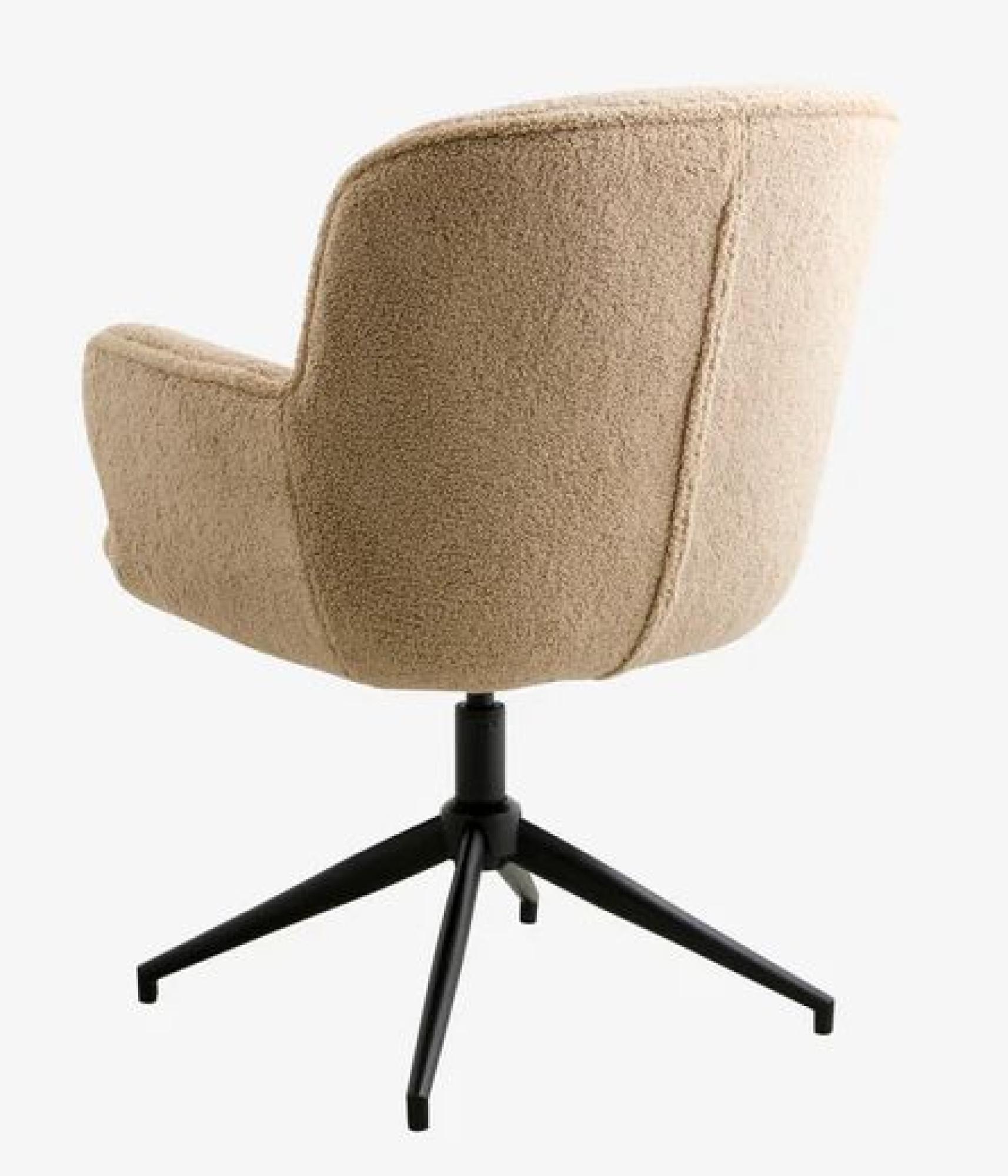 Product photograph of Nordal Lea Beige Boucle Fabric Swivel Office Chair from Choice Furniture Superstore.