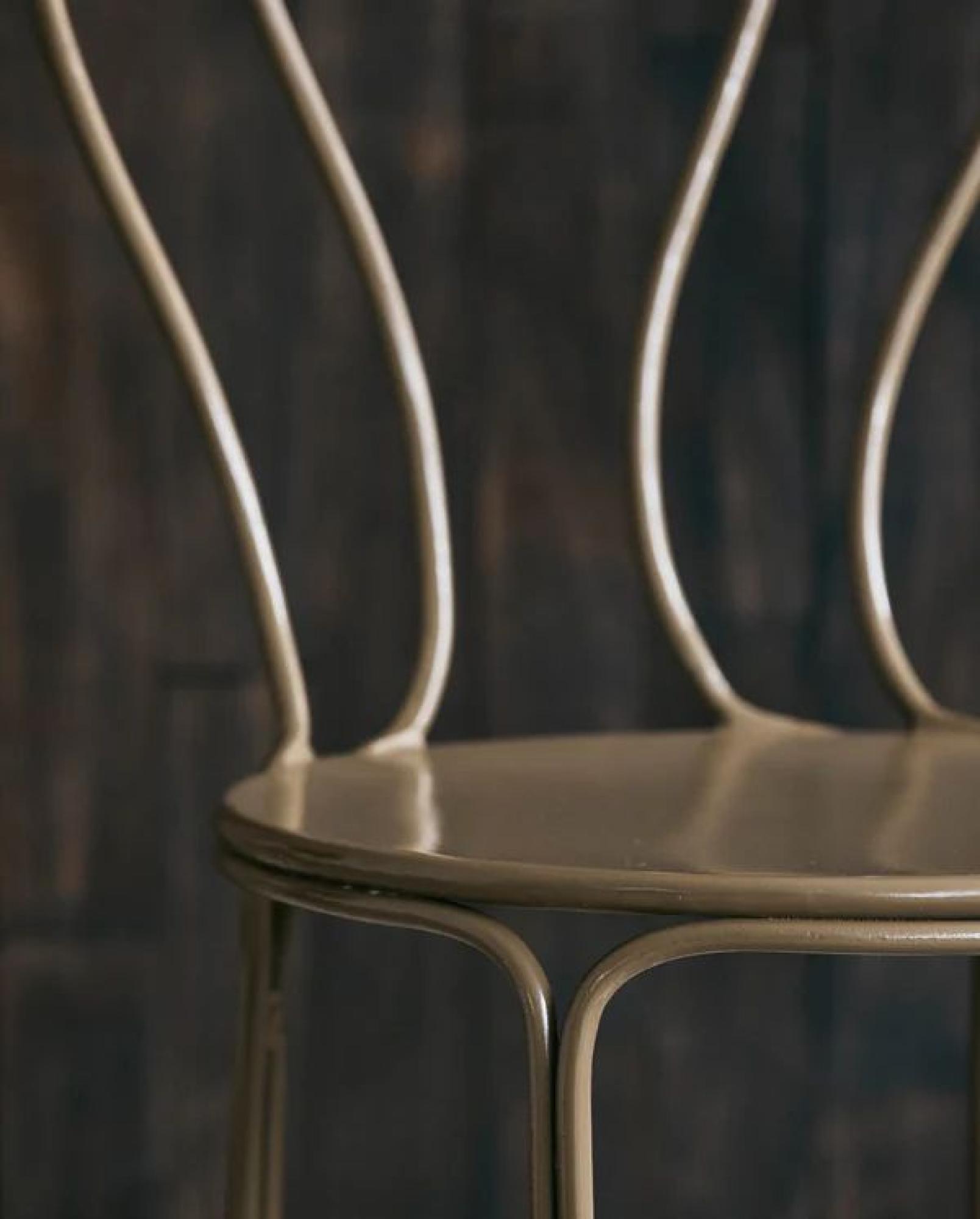 Product photograph of Set Of 2 Nordal Olivo Green Metal Garden Dining Chair from Choice Furniture Superstore.