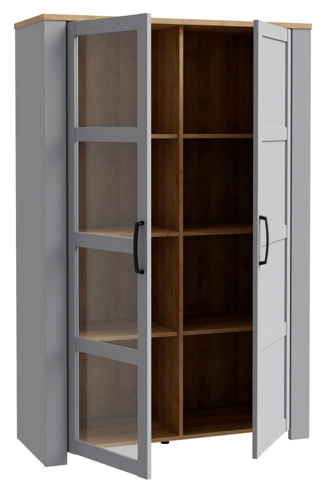 Product photograph of Bohol Grey 2 Door Display Cabinet from Choice Furniture Superstore.