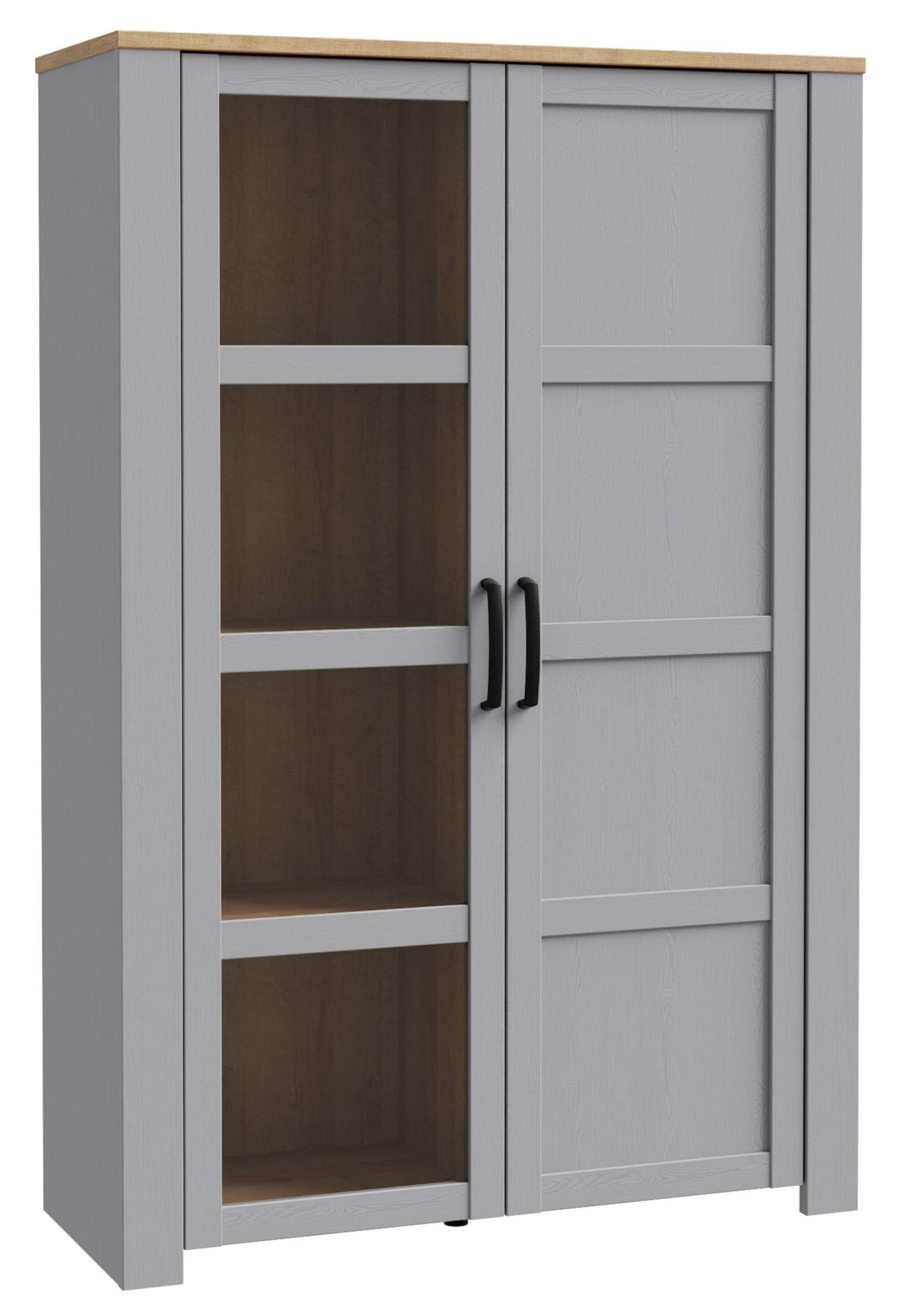 Product photograph of Bohol Grey 2 Door Display Cabinet from Choice Furniture Superstore.