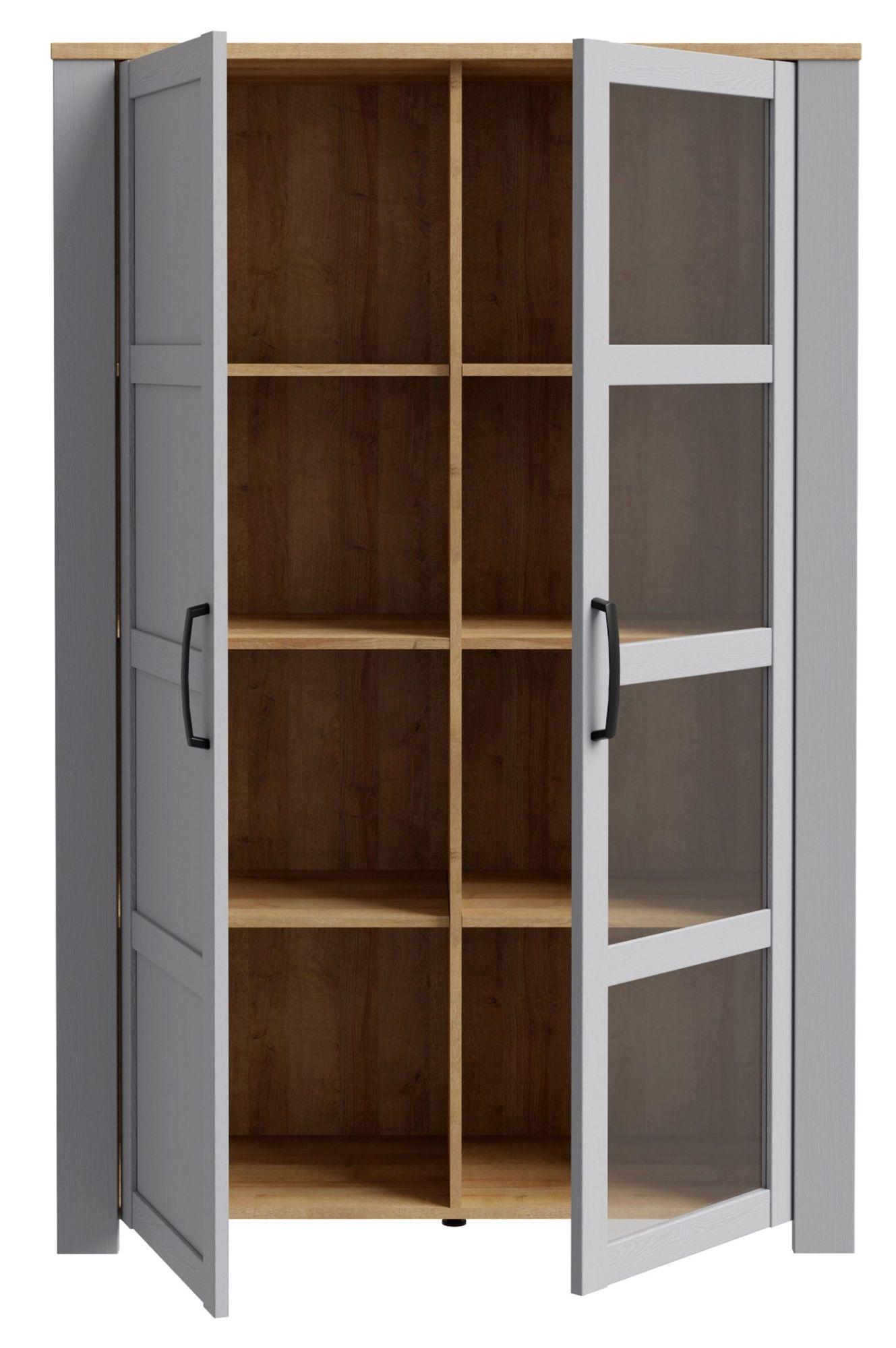 Product photograph of Bohol Grey 2 Door Display Cabinet from Choice Furniture Superstore.