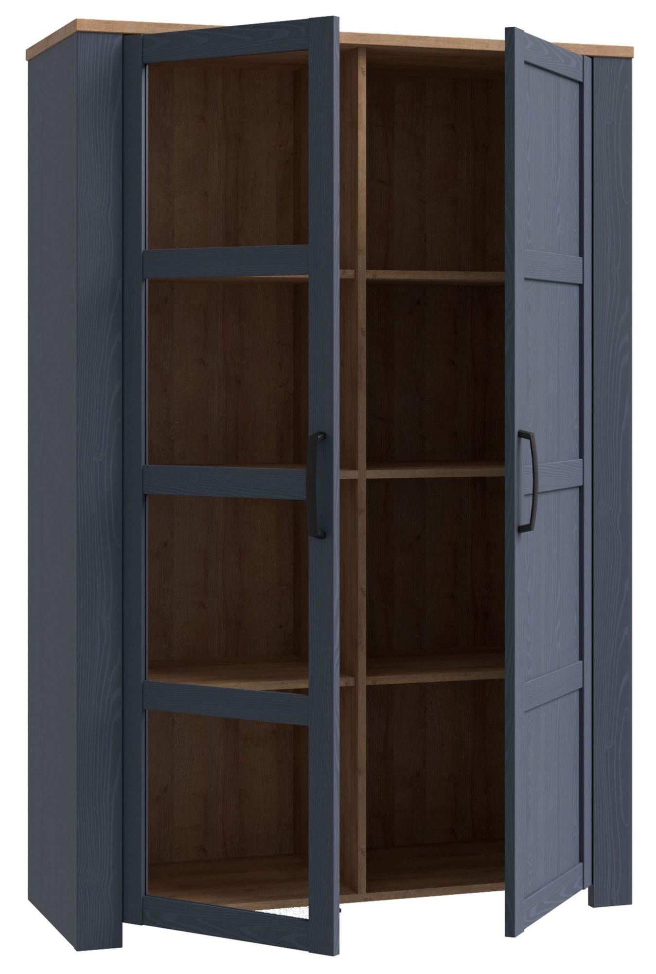 Product photograph of Bohol Blue 2 Door Display Cabinet from Choice Furniture Superstore.