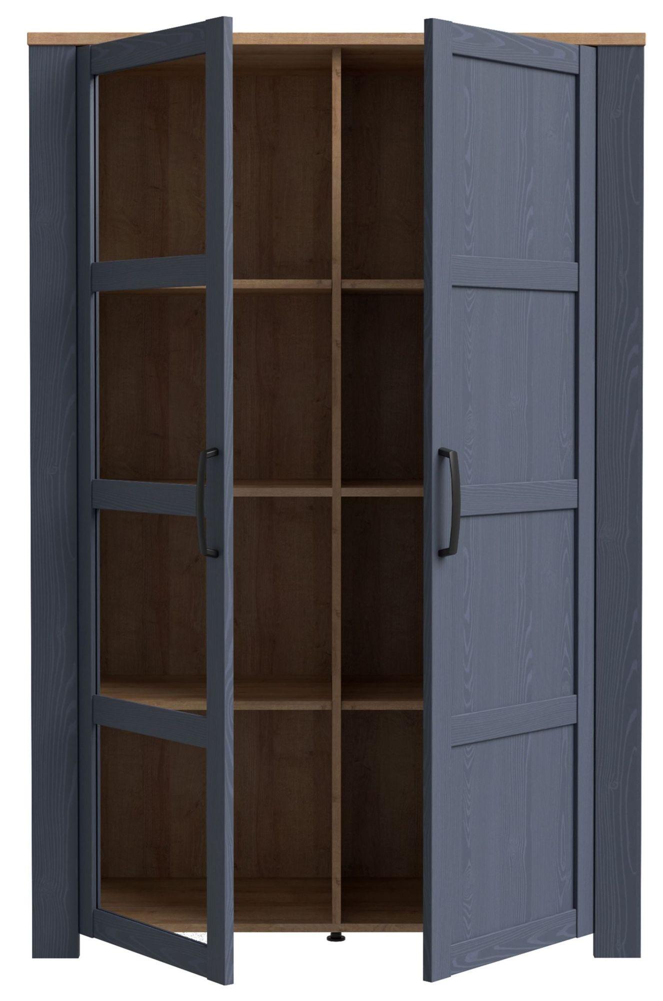 Product photograph of Bohol Blue 2 Door Display Cabinet from Choice Furniture Superstore.