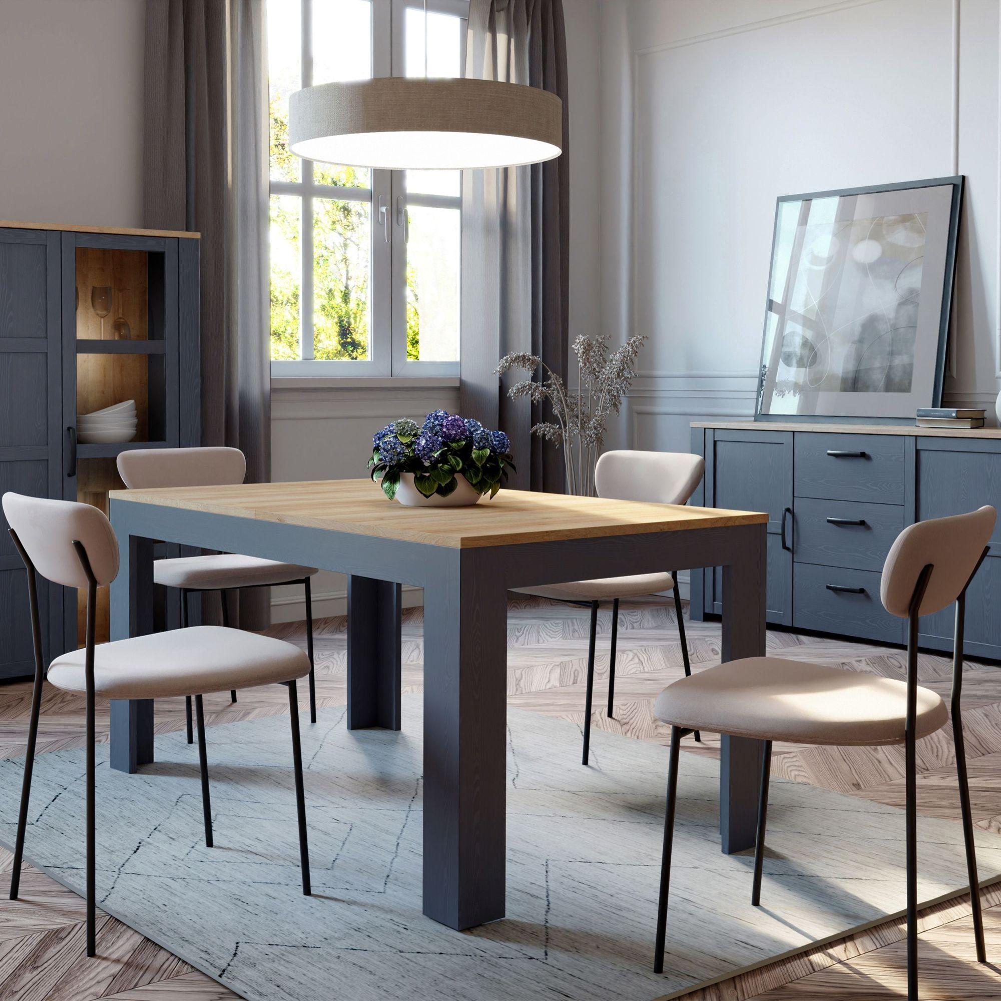 Product photograph of Bohol Blue 6-8 Seater Extending Dining Table from Choice Furniture Superstore.