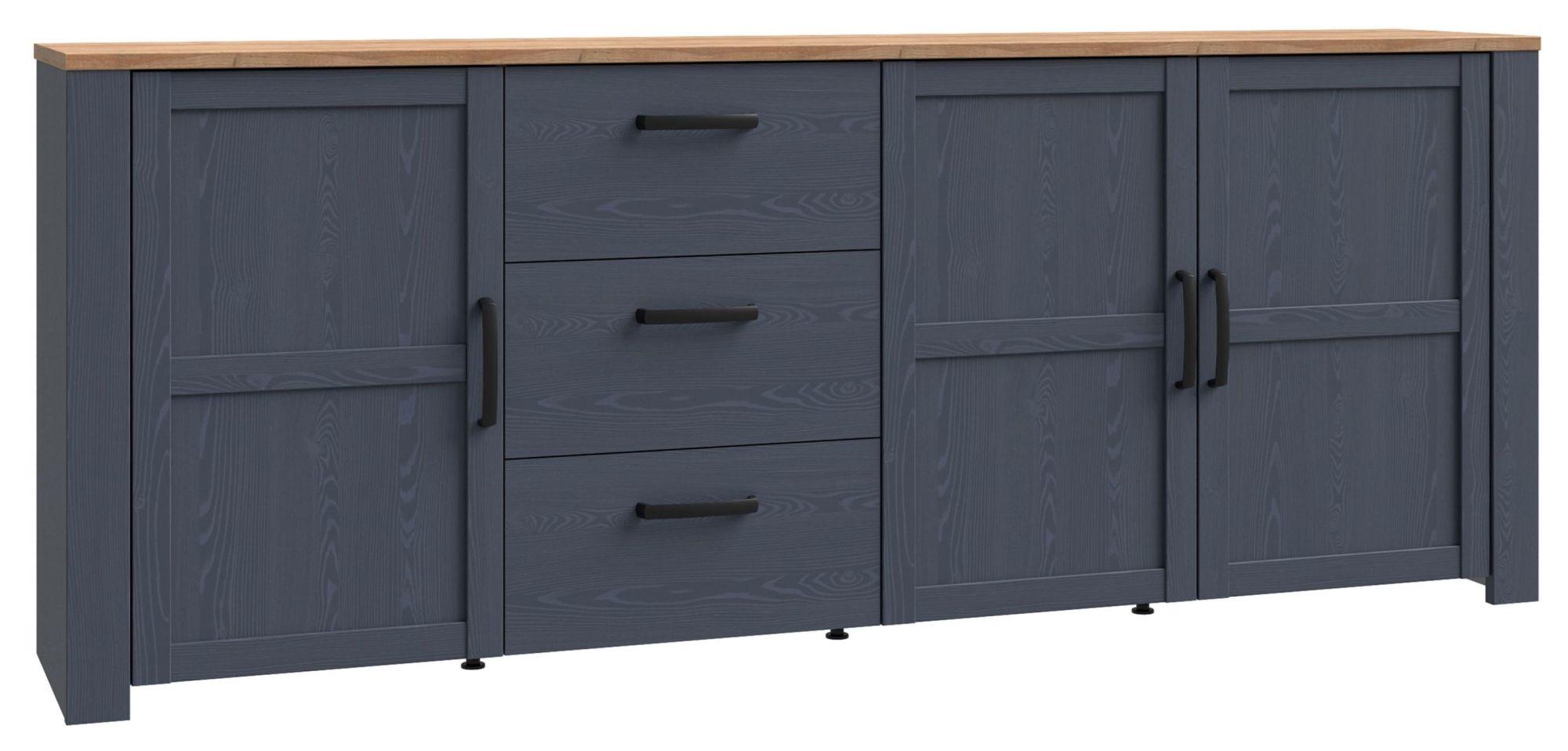 Product photograph of Bohol Blue Extra Large 3 Door Sideboard from Choice Furniture Superstore.