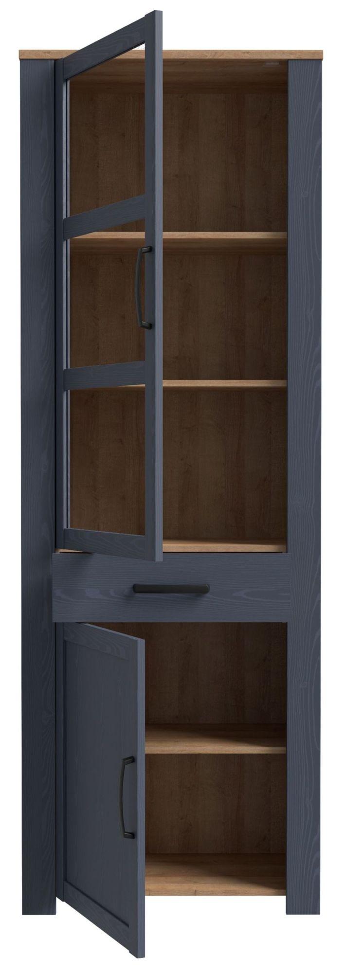 Product photograph of Bohol Blue Narrow Display Cabinet from Choice Furniture Superstore.