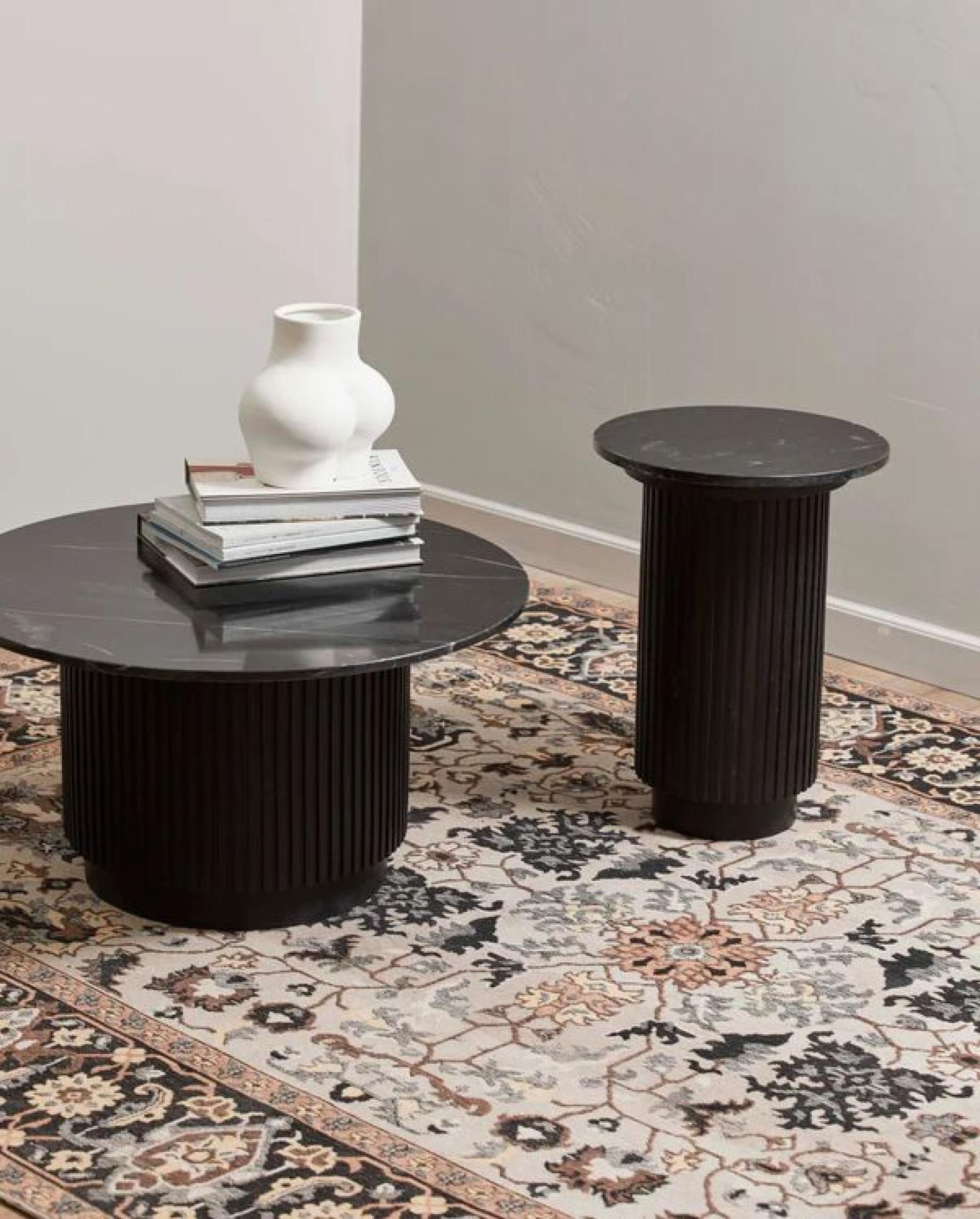 Product photograph of Nordal Erie Black Marble Round Coffee Table from Choice Furniture Superstore.