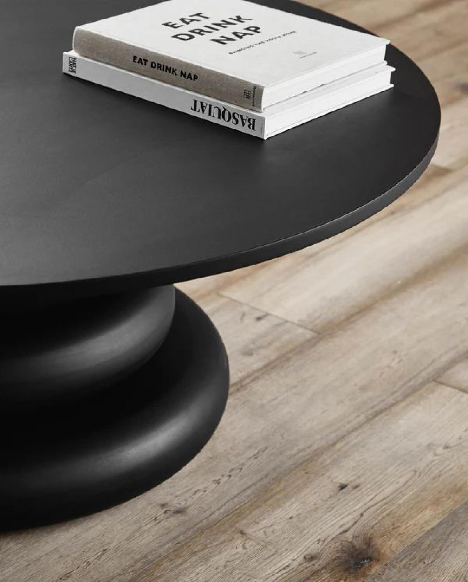 Product photograph of Nordal Yalu Black Round Coffee Table from Choice Furniture Superstore.