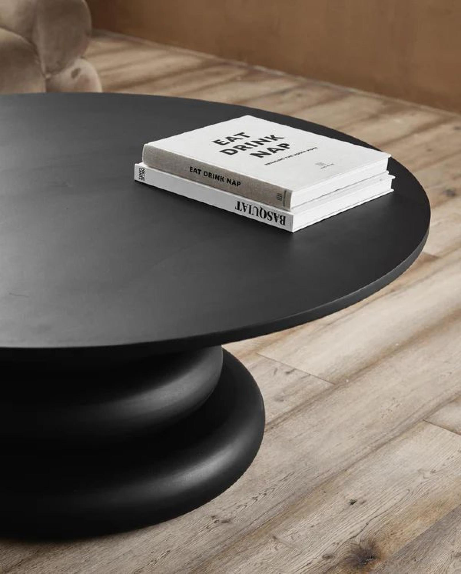 Product photograph of Nordal Yalu Black Round Coffee Table from Choice Furniture Superstore.