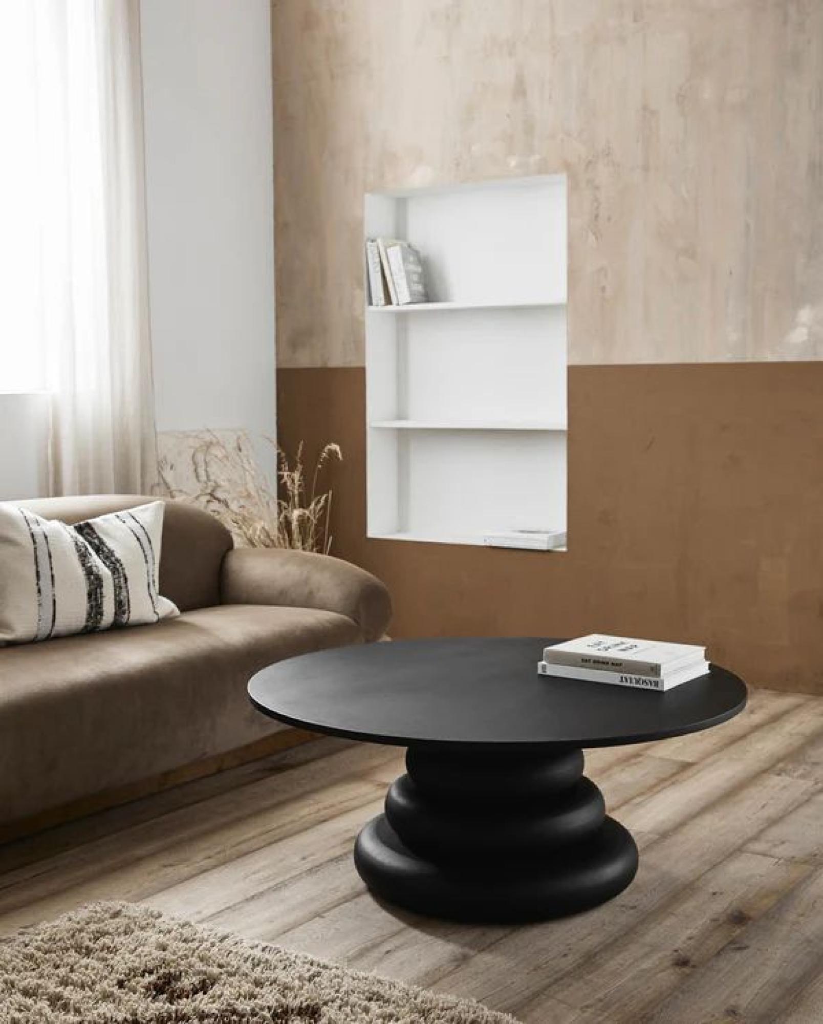 Product photograph of Nordal Yalu Black Round Coffee Table from Choice Furniture Superstore.