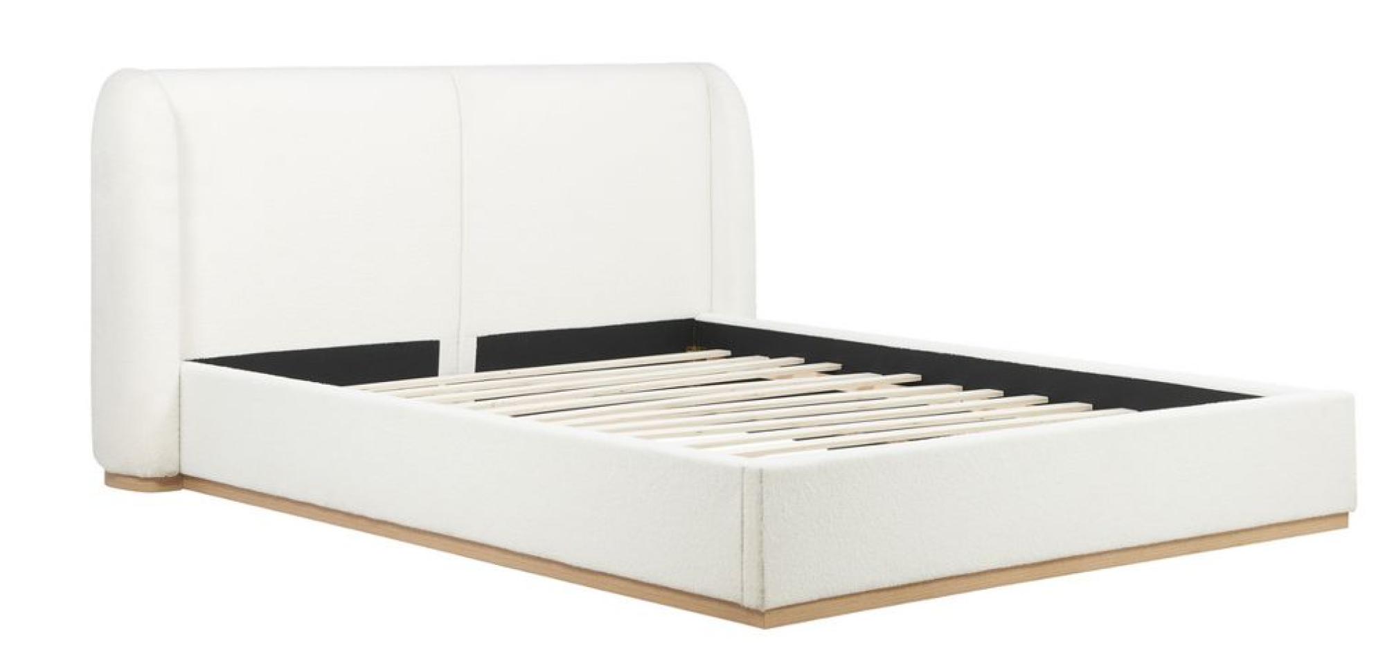 Product photograph of Eden White Boucle Fabric Bed - Sizes Available from Choice Furniture Superstore.
