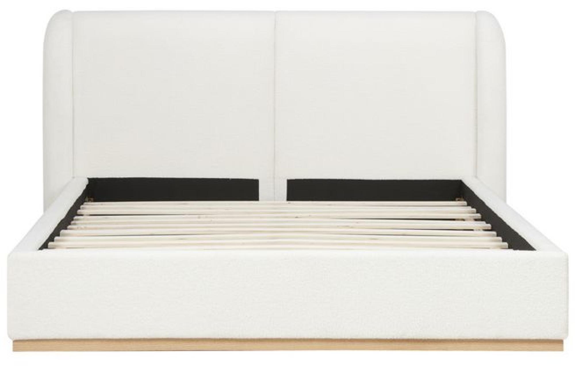 Product photograph of Eden White Boucle Fabric Bed - Sizes Available from Choice Furniture Superstore.