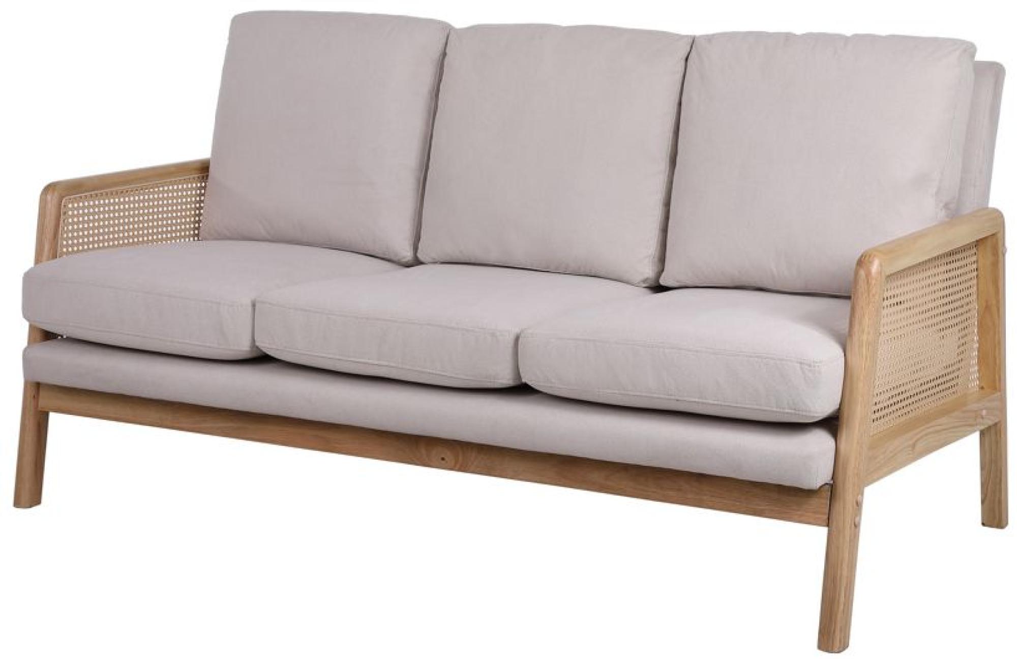 Product photograph of Ida Cream Fabric Rattan 3 Seater Sofa from Choice Furniture Superstore.