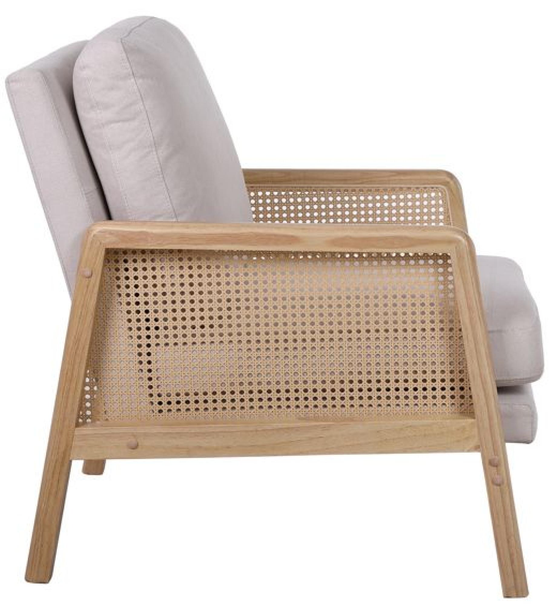 Product photograph of Ida Cream Fabric Rattan Armchair from Choice Furniture Superstore.