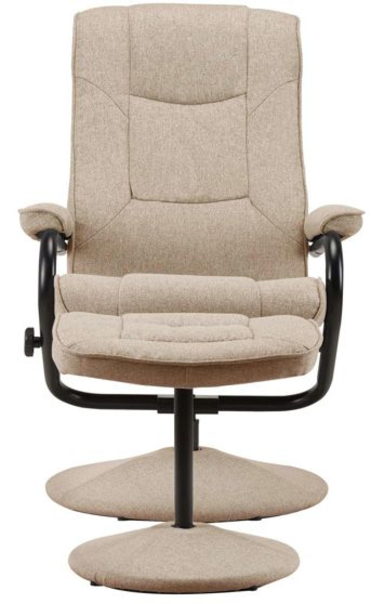 Product photograph of Memphis Cream Fabric Swivel Chair With Footstool from Choice Furniture Superstore.