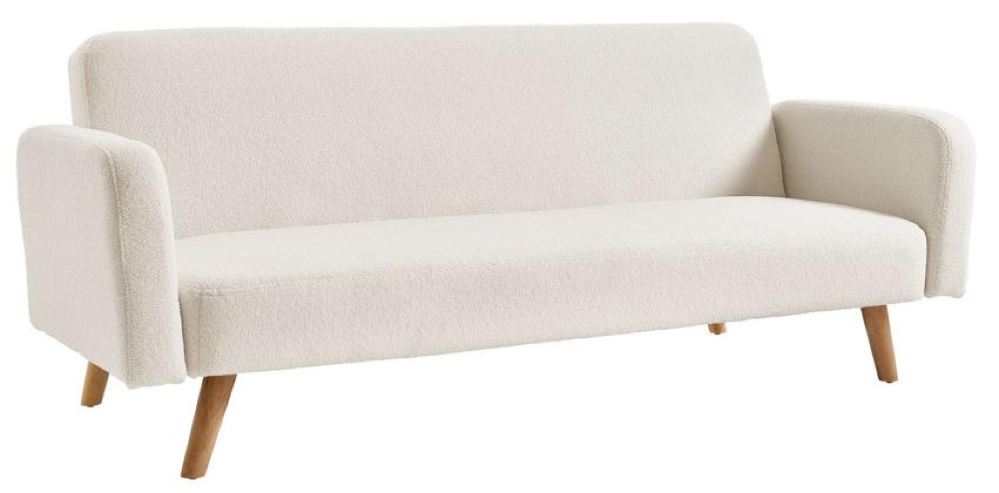 Product photograph of Micah White Boucle Fabric Sofa Bed - 3 Seater from Choice Furniture Superstore.