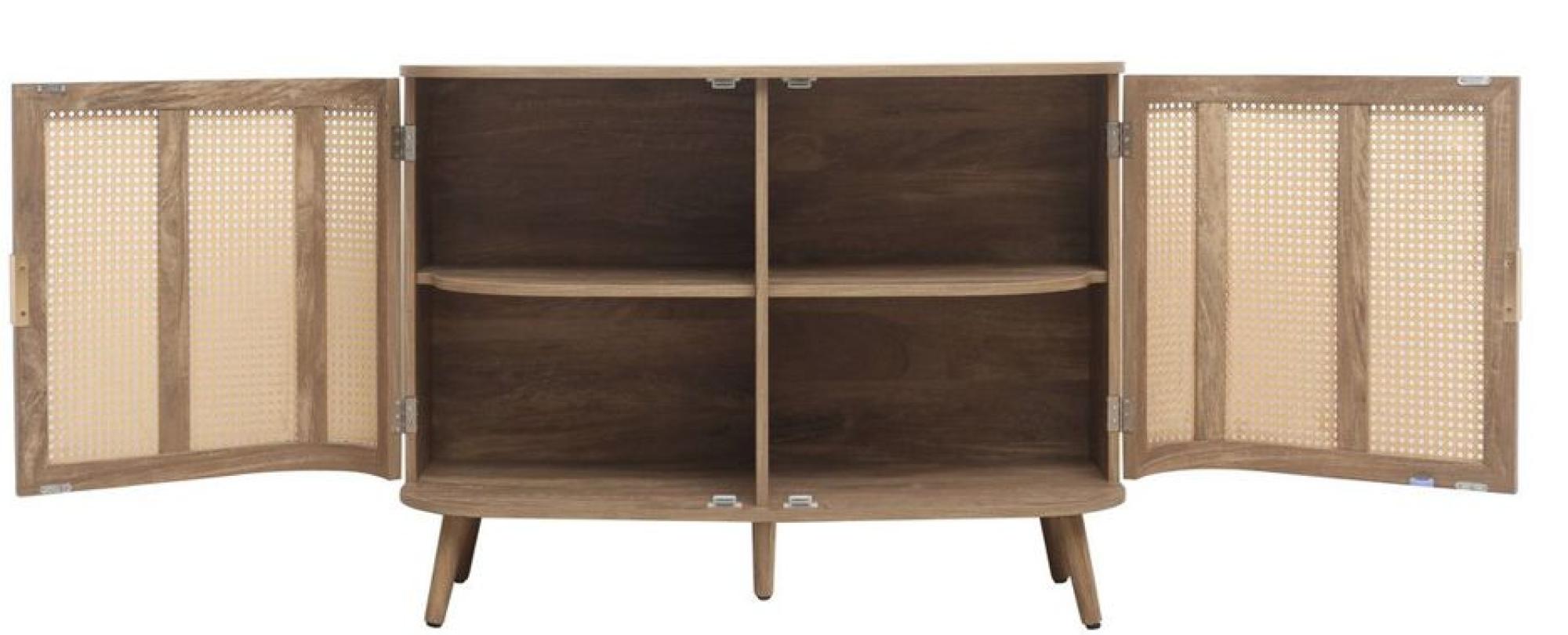 Product photograph of Noah Rattan Wood 100cm Small 2 Door Sideboard from Choice Furniture Superstore.