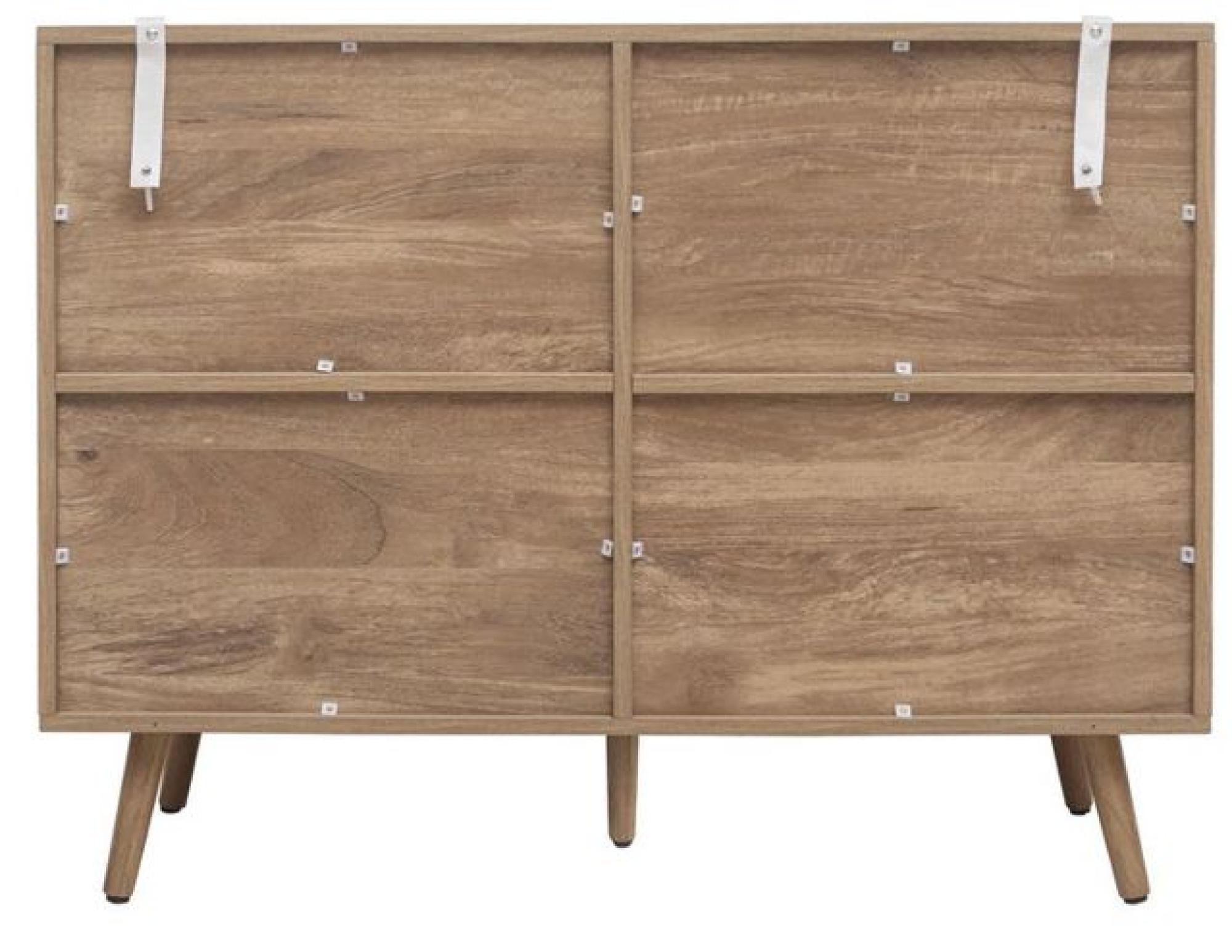 Product photograph of Noah Rattan Wood 100cm Small 2 Door Sideboard from Choice Furniture Superstore.