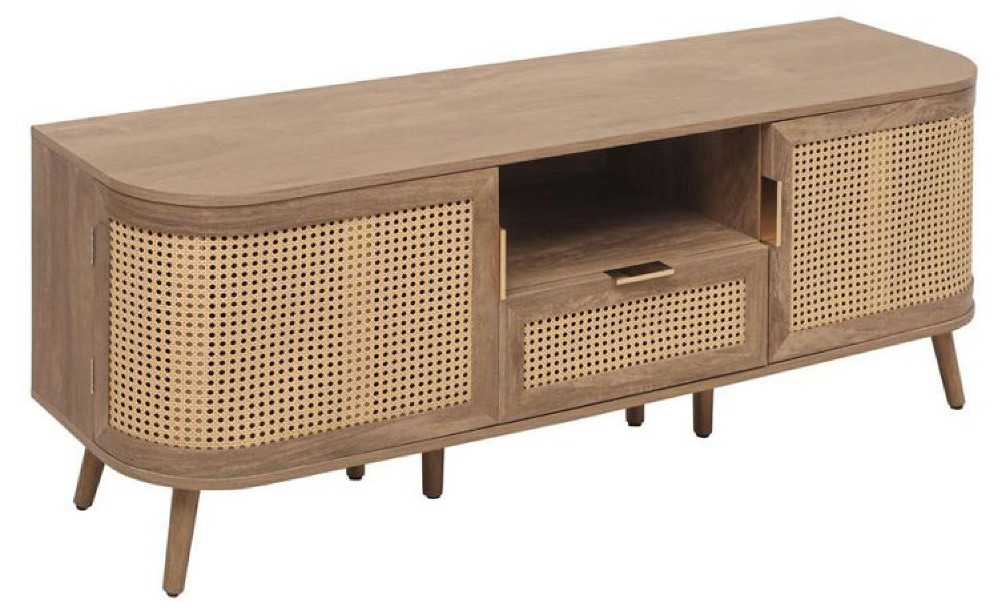 Product photograph of Noah Rattan Wood 150cm Tv Unit from Choice Furniture Superstore.