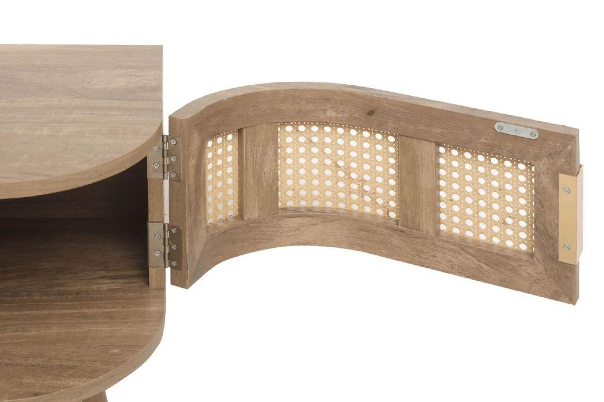 Product photograph of Noah Rattan Wood 110cm Console Table from Choice Furniture Superstore.