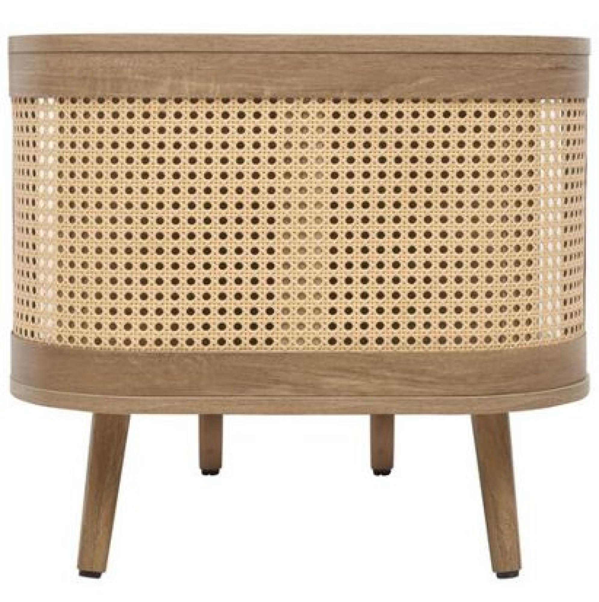 Product photograph of Noah Rattan Wood 110cm Coffee Table from Choice Furniture Superstore.