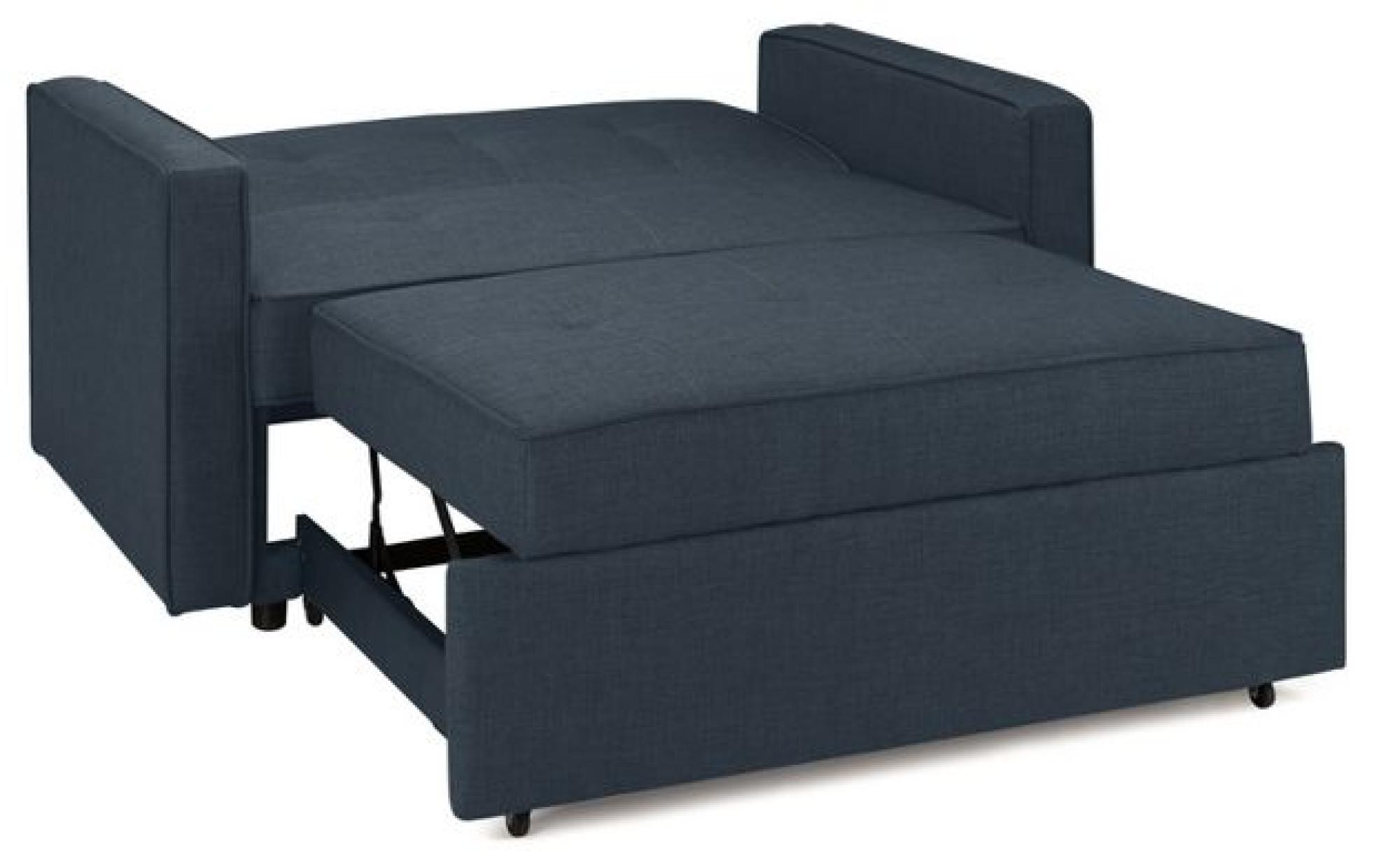 Product photograph of Otto Blue Fabric Small Pull-out Sofa Bed - 2 Seater from Choice Furniture Superstore.