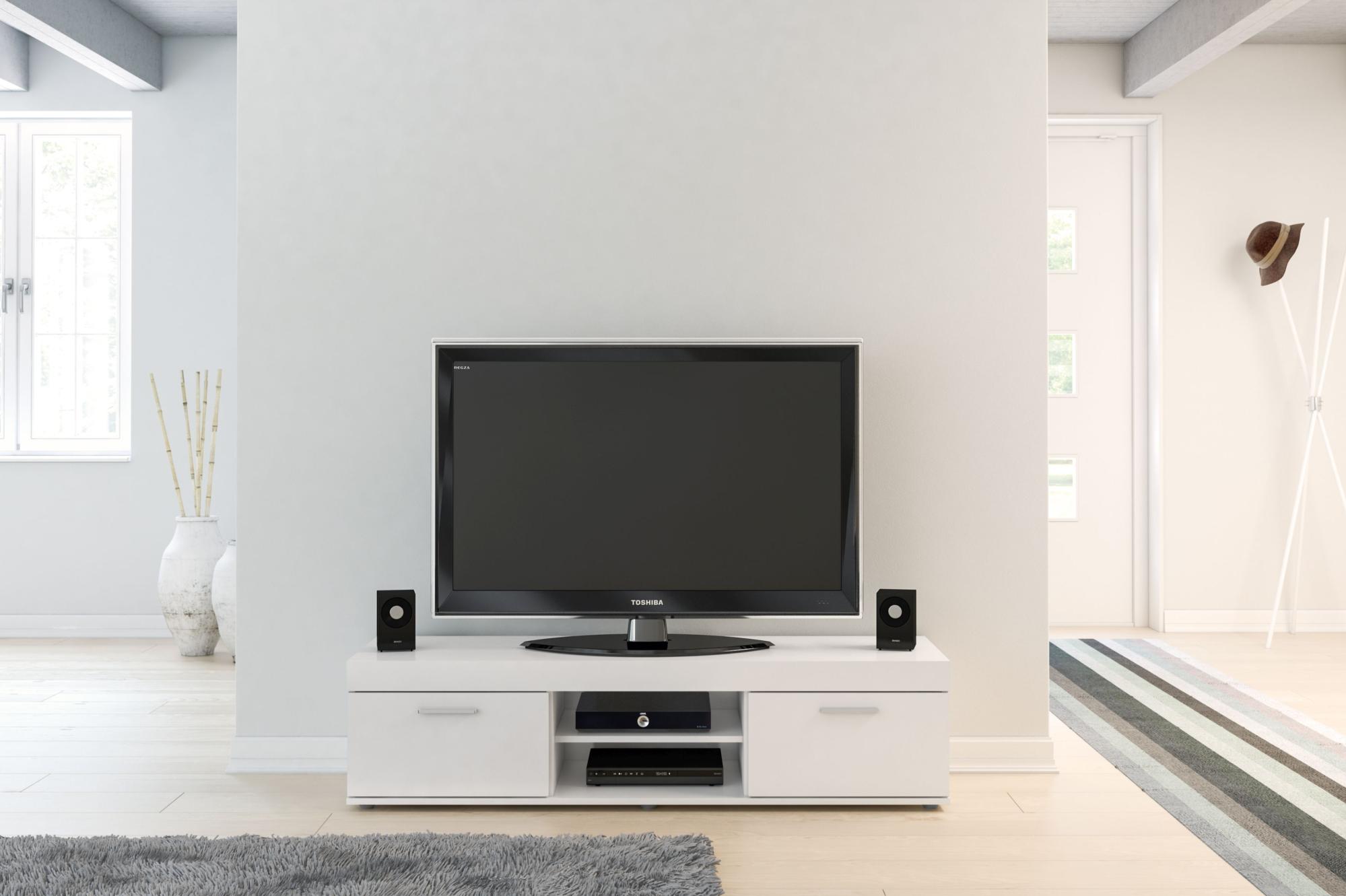 Product photograph of Edgeware White 140cm Tv Unit from Choice Furniture Superstore.