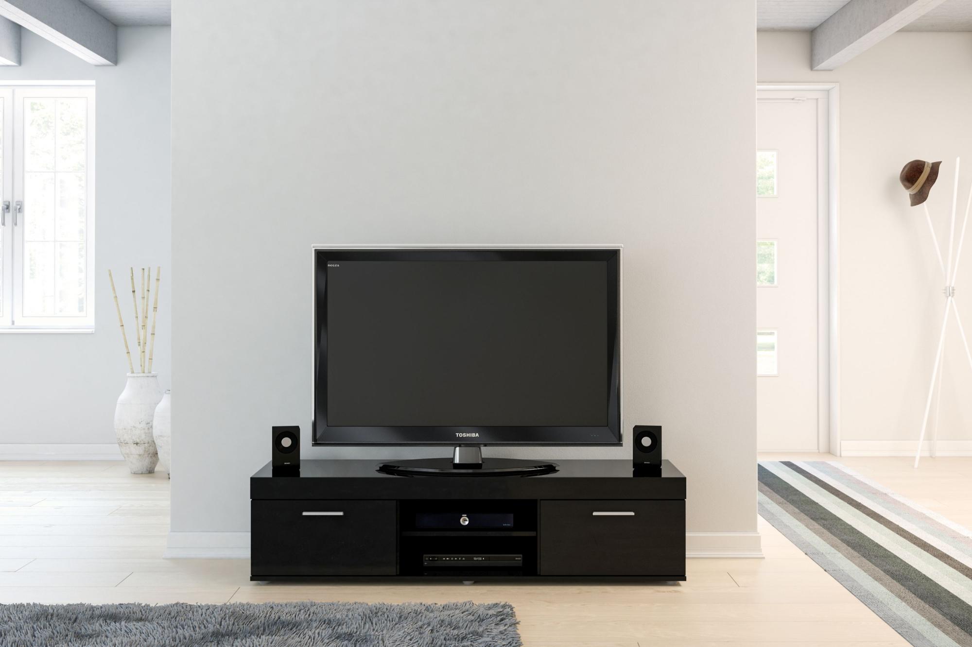 Product photograph of Edgeware Black 104cm Tv Unit from Choice Furniture Superstore.