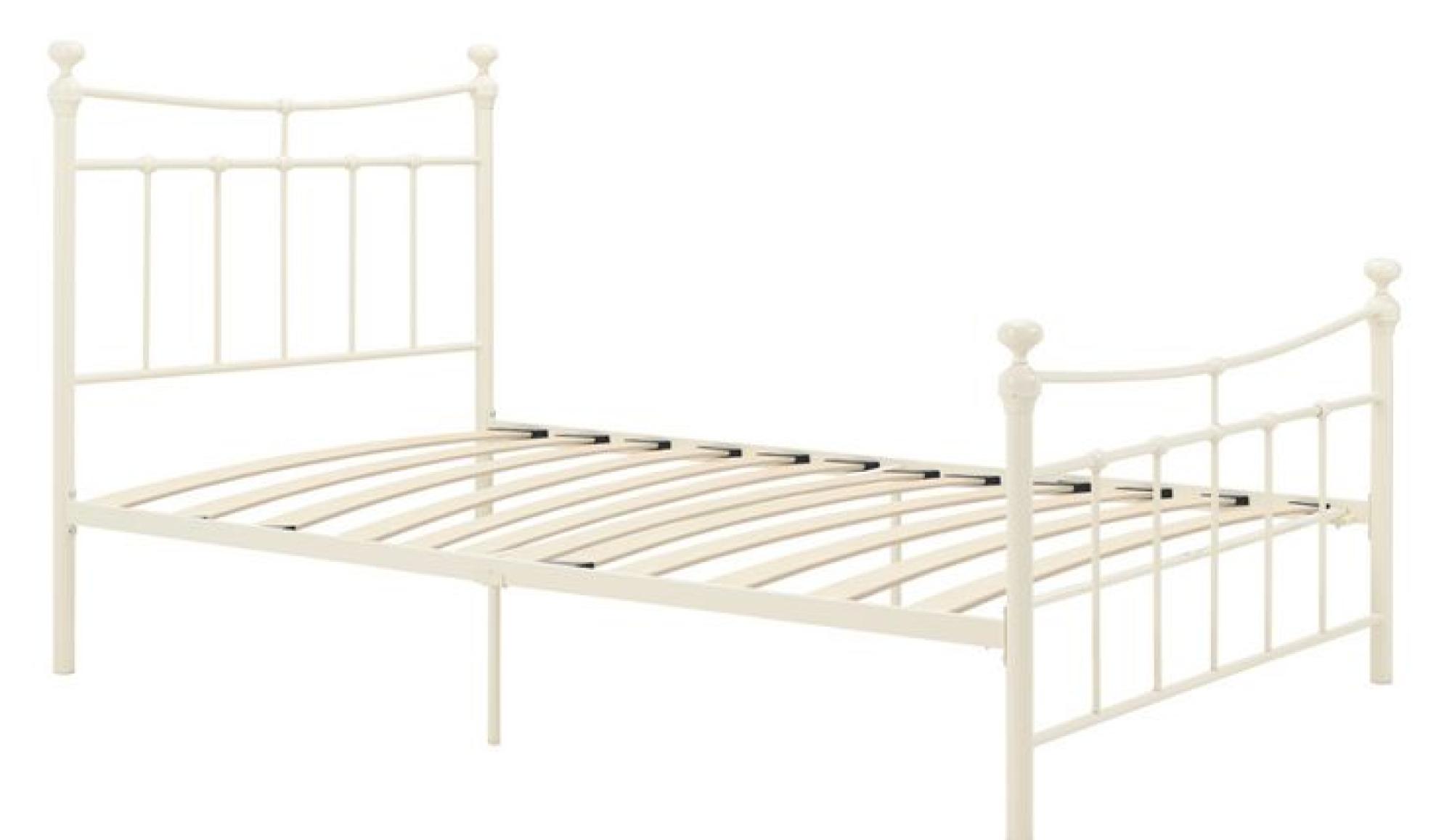 Product photograph of Emily Cream Metal Bed Frame - Sizes Available from Choice Furniture Superstore.