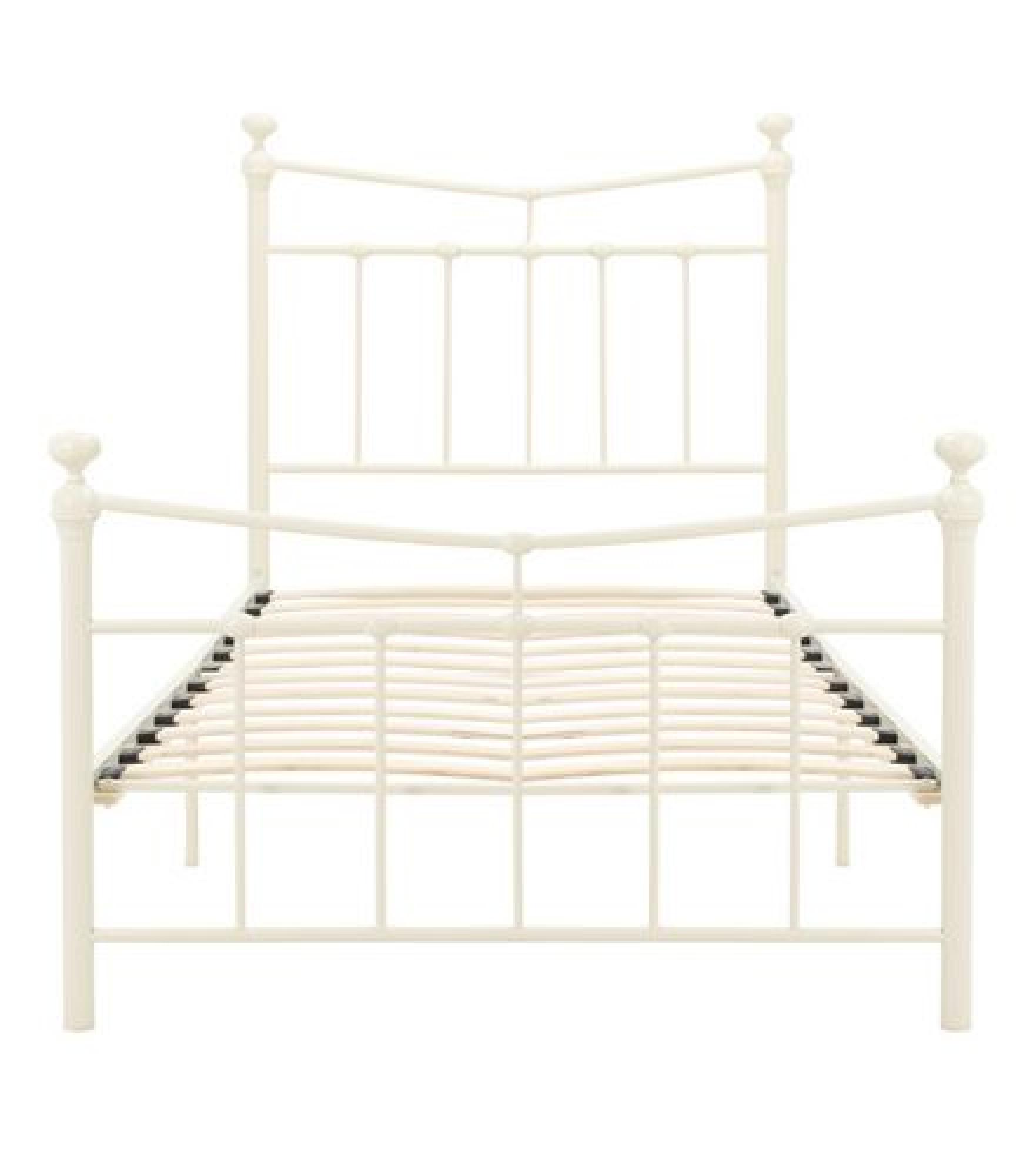 Product photograph of Emily Cream Metal Bed Frame - Sizes Available from Choice Furniture Superstore.