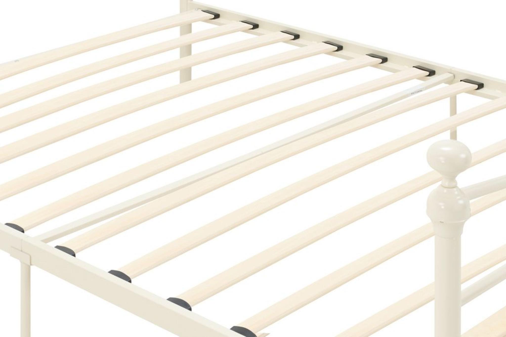 Product photograph of Emily Cream Metal Bed Frame - Sizes Available from Choice Furniture Superstore.