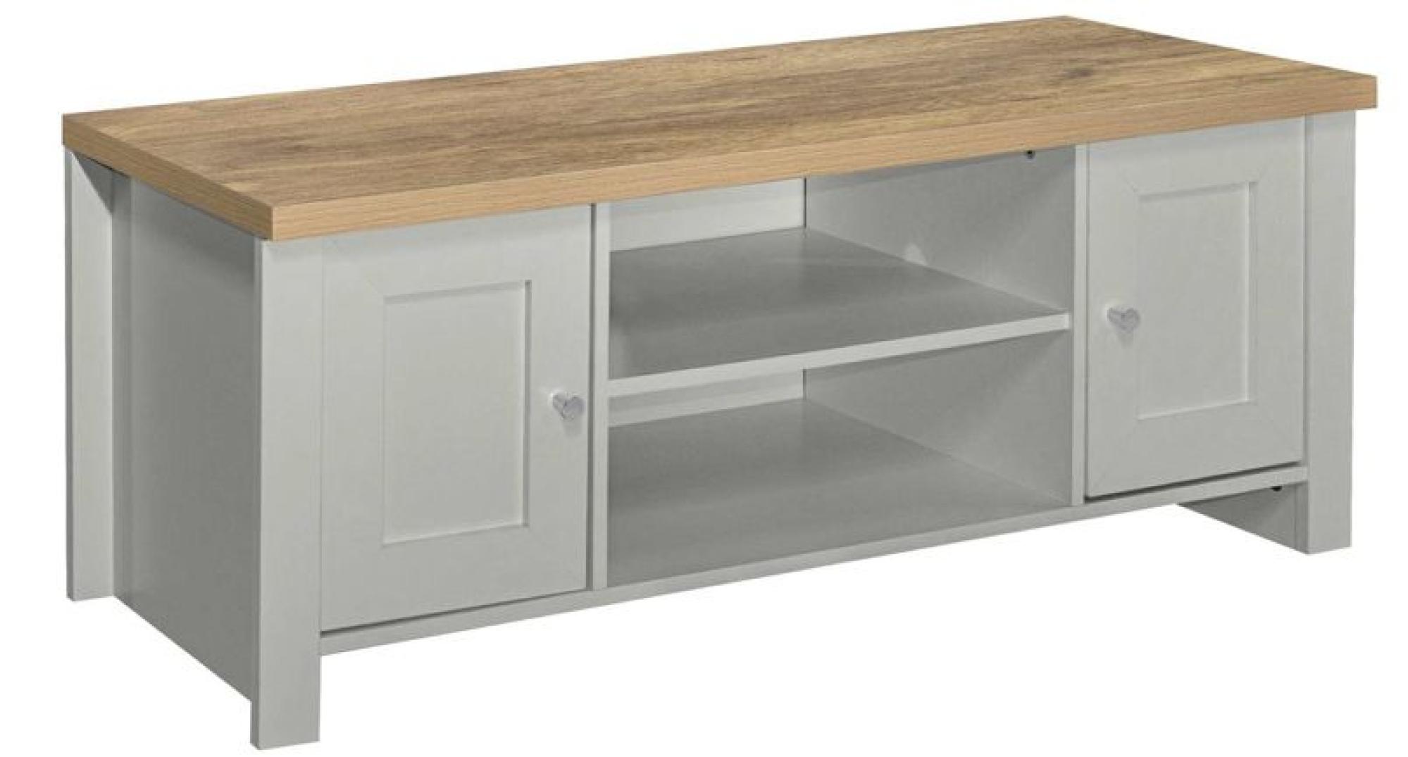 Product photograph of Highgate Grey And Oak 130cm Large Tv Unit from Choice Furniture Superstore.