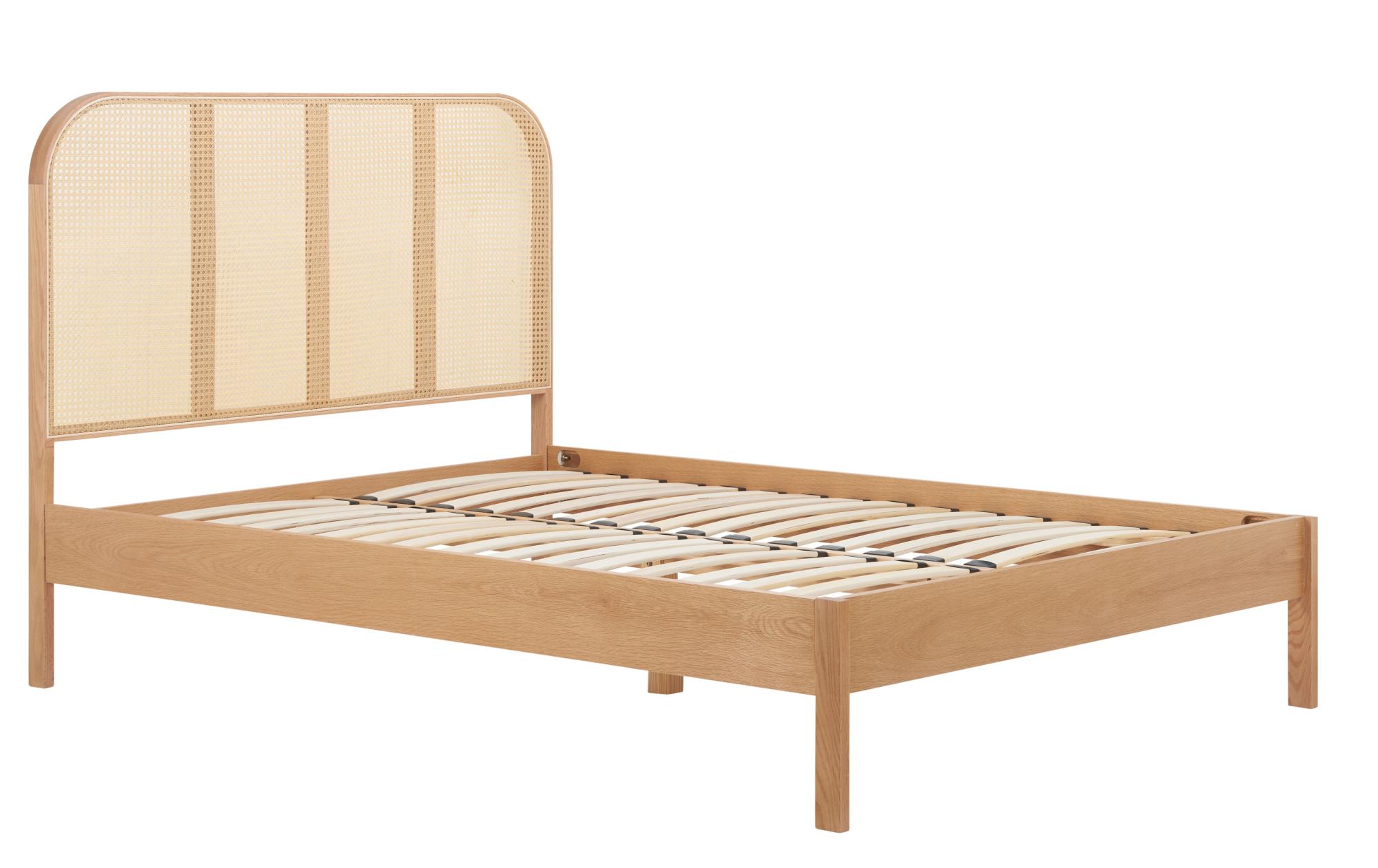 Product photograph of Margot Rattan Oak Bed - Sizes Available from Choice Furniture Superstore.