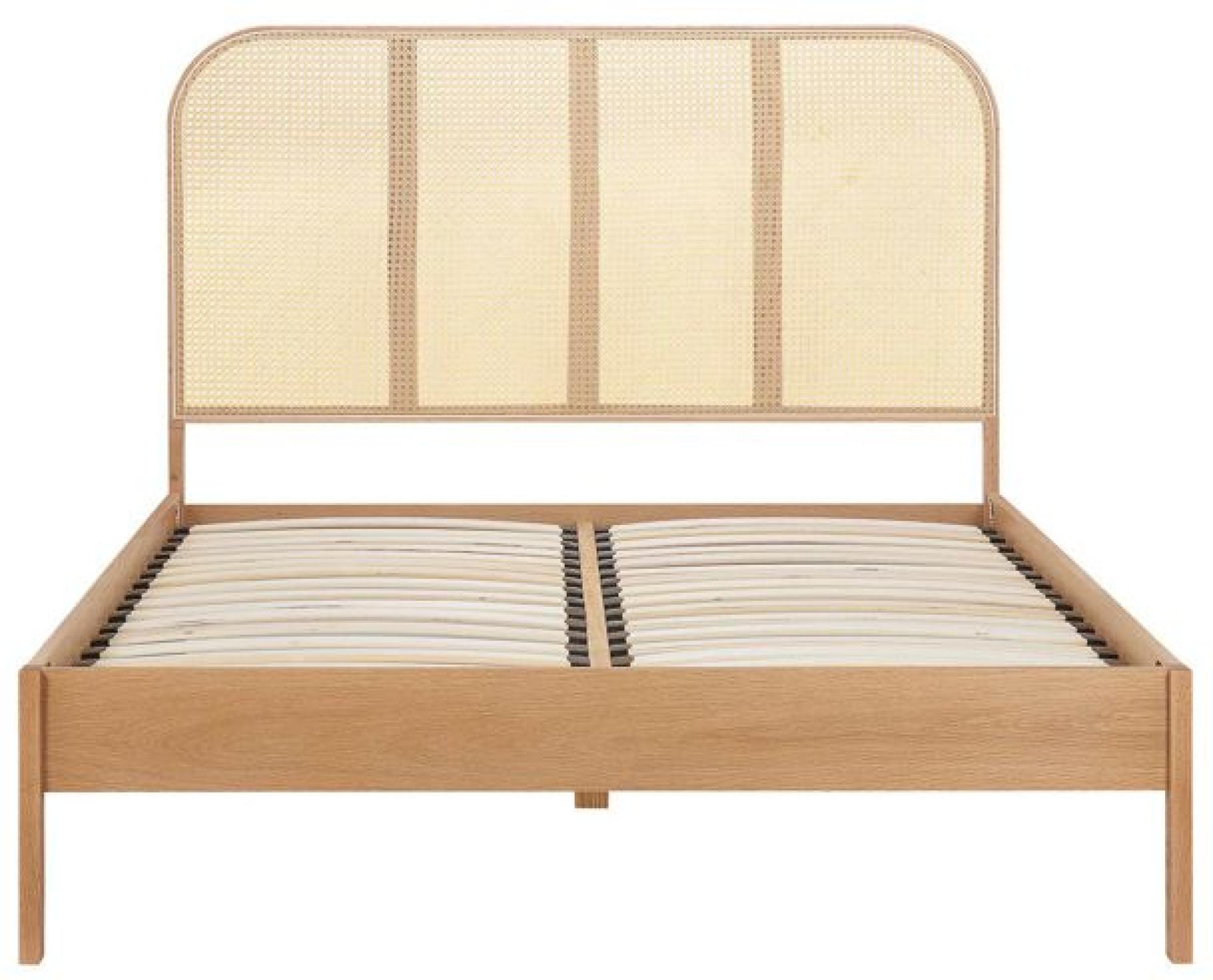 Product photograph of Margot Rattan Oak Bed - Sizes Available from Choice Furniture Superstore.