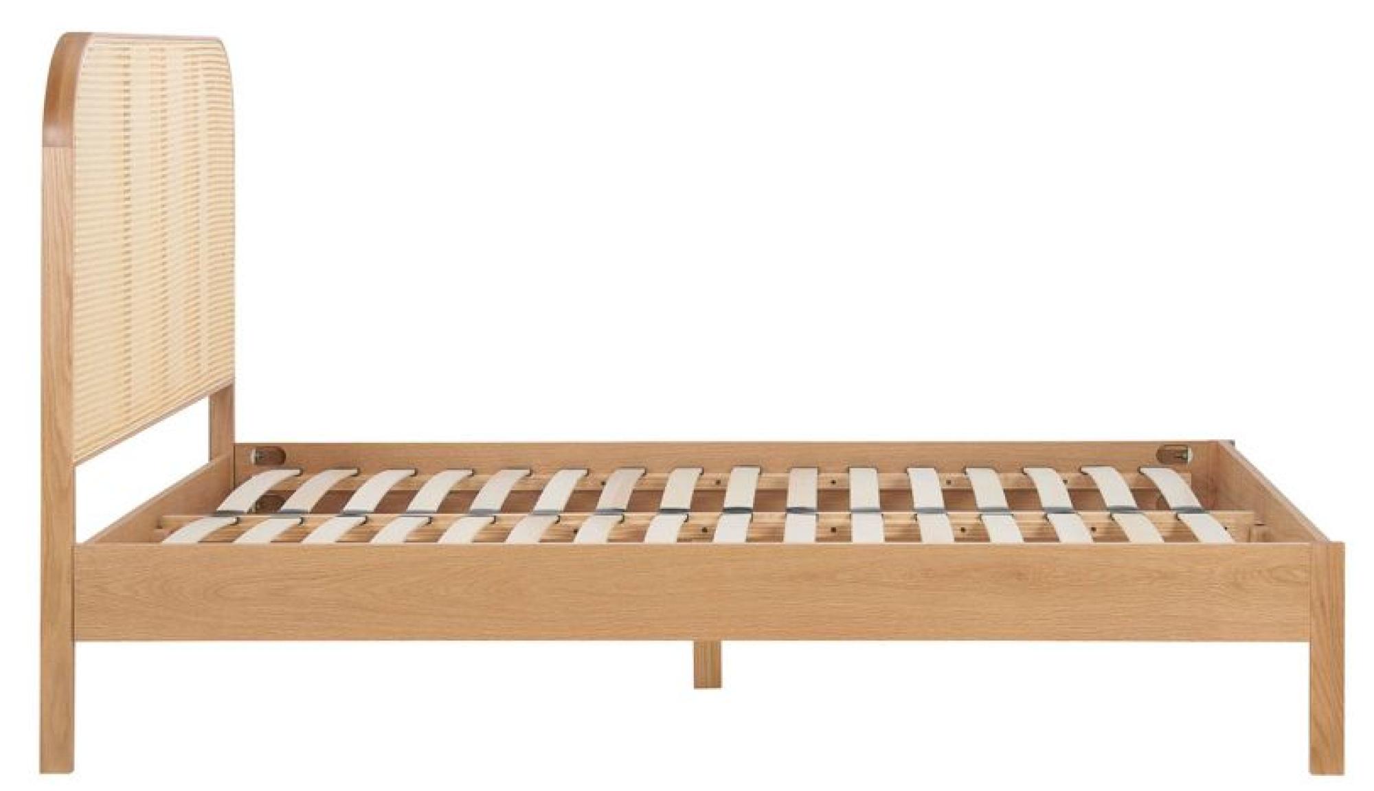 Product photograph of Margot Rattan Oak Bed - Sizes Available from Choice Furniture Superstore.