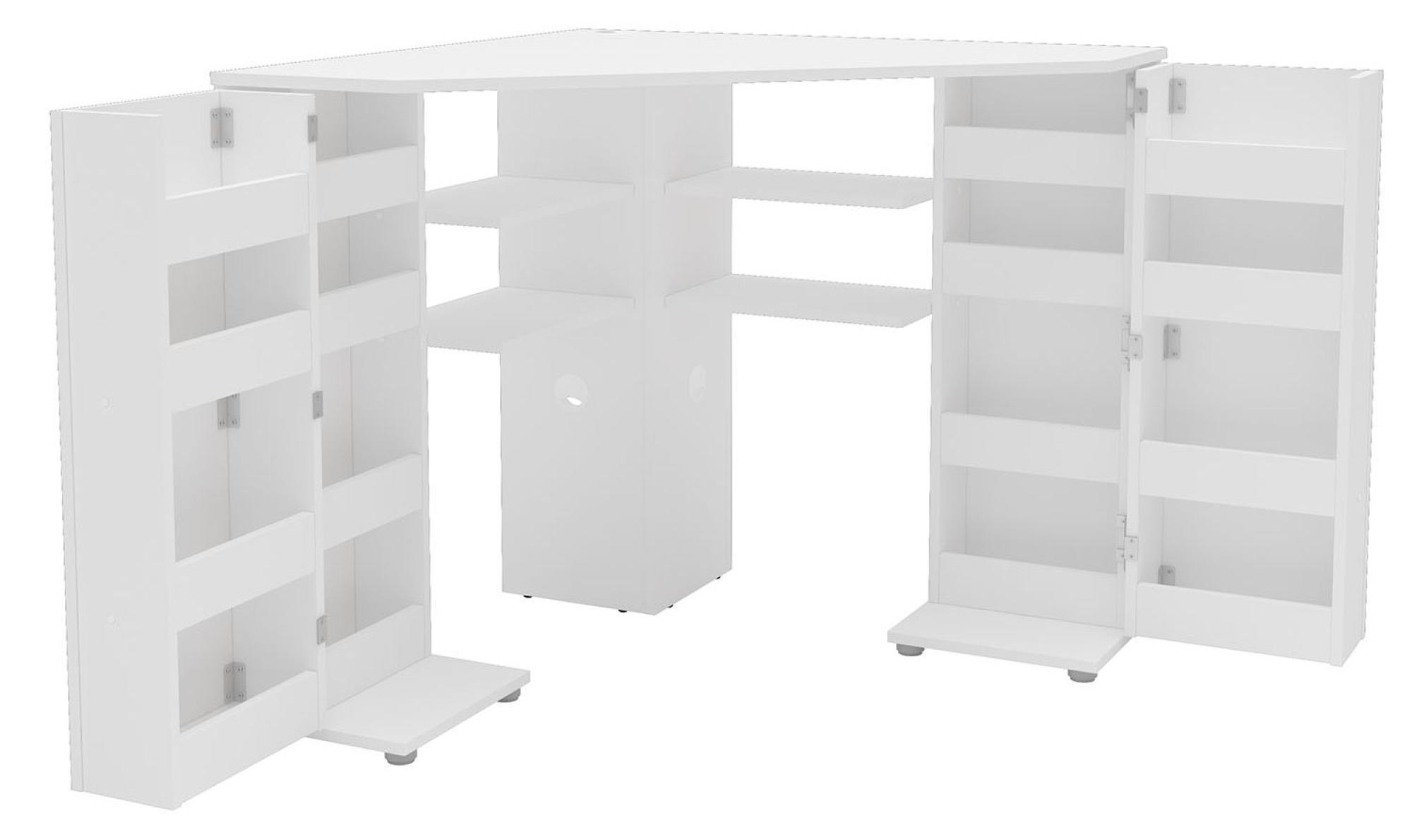 Product photograph of Olivia White Corner Dressing Table With Storage from Choice Furniture Superstore.