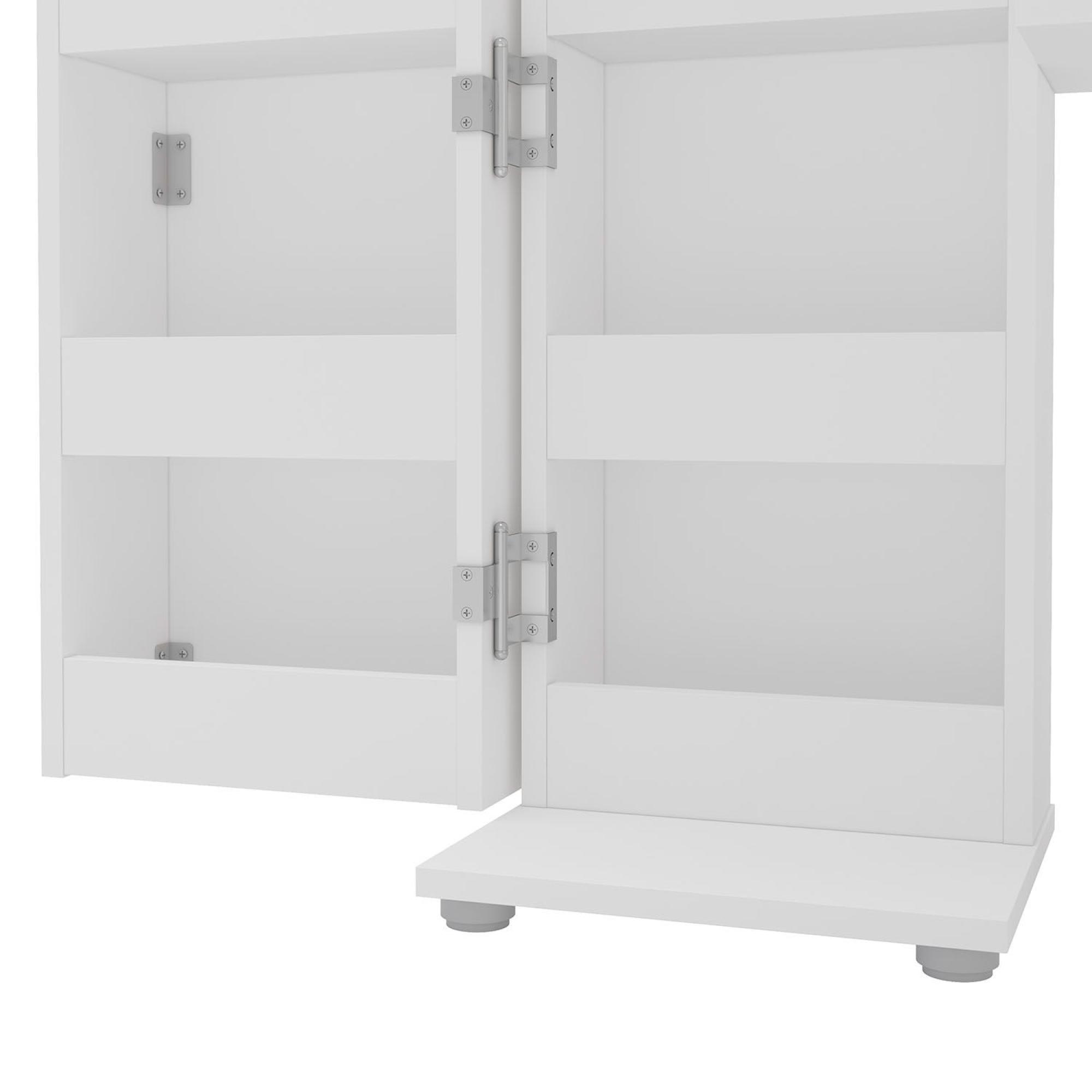 Product photograph of Olivia White Corner Dressing Table With Storage from Choice Furniture Superstore.