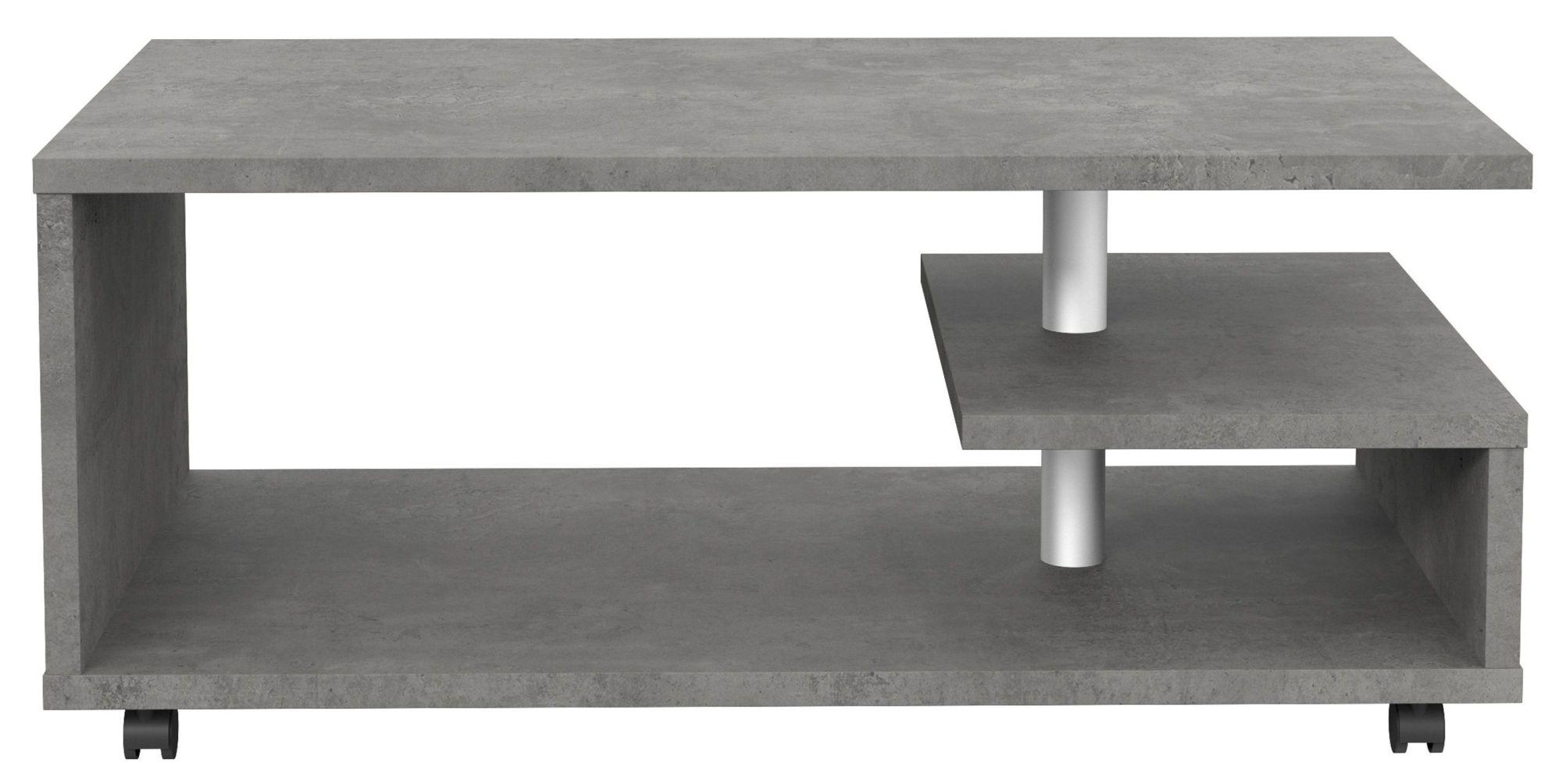 Product photograph of Bailey Dark Grey Concrete Effect G-shape Coffee Table from Choice Furniture Superstore.