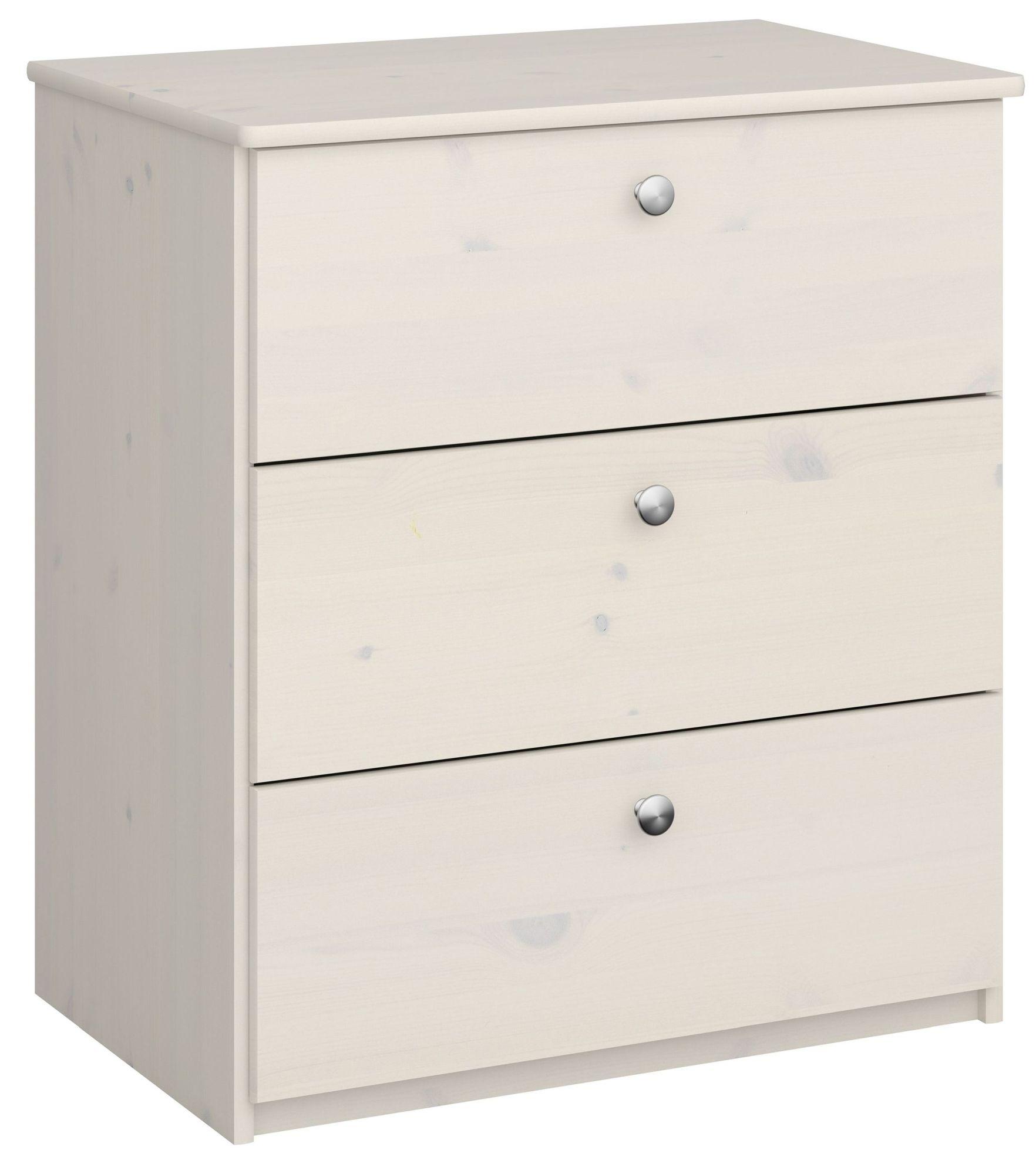 Product photograph of Memphis White 3 Drawer Small Chest from Choice Furniture Superstore.