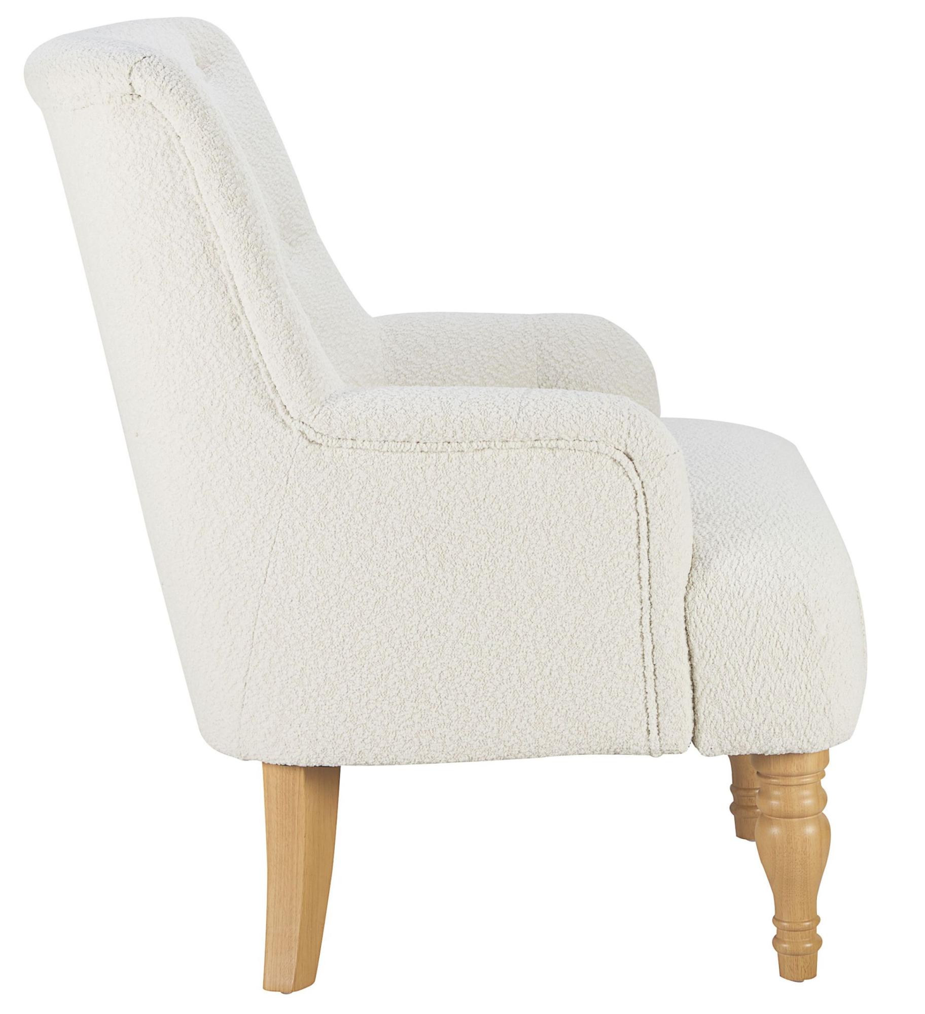 Product photograph of Padstow White Fabric Armchair from Choice Furniture Superstore.