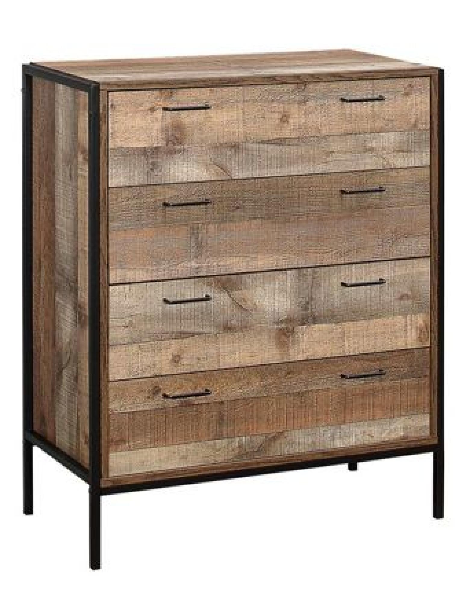 Product photograph of Urban Rustic Wood Effect 4 Drawer Chest from Choice Furniture Superstore.