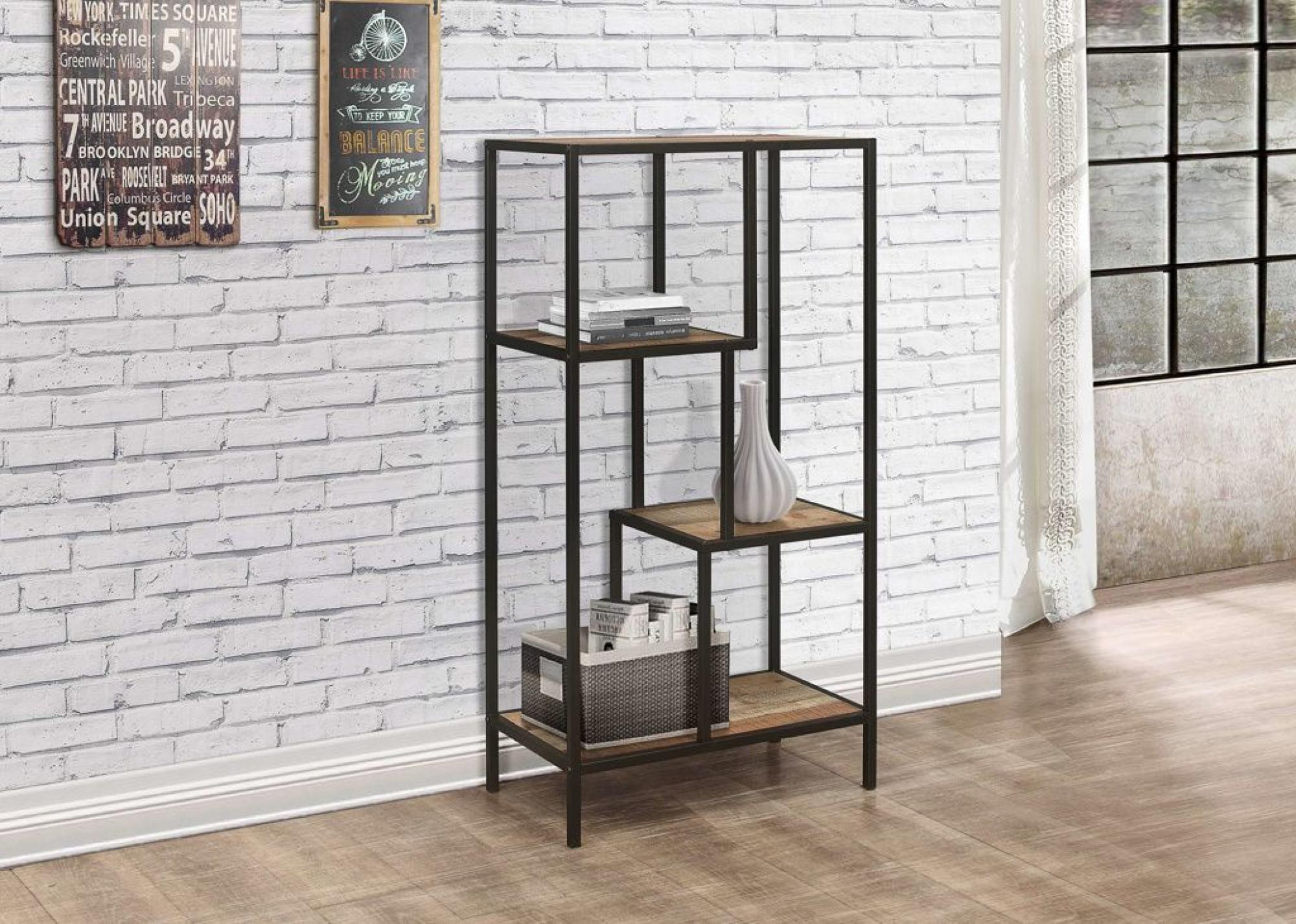 Product photograph of Urban Rustic Wood Effect Medium Shelving Unit from Choice Furniture Superstore.