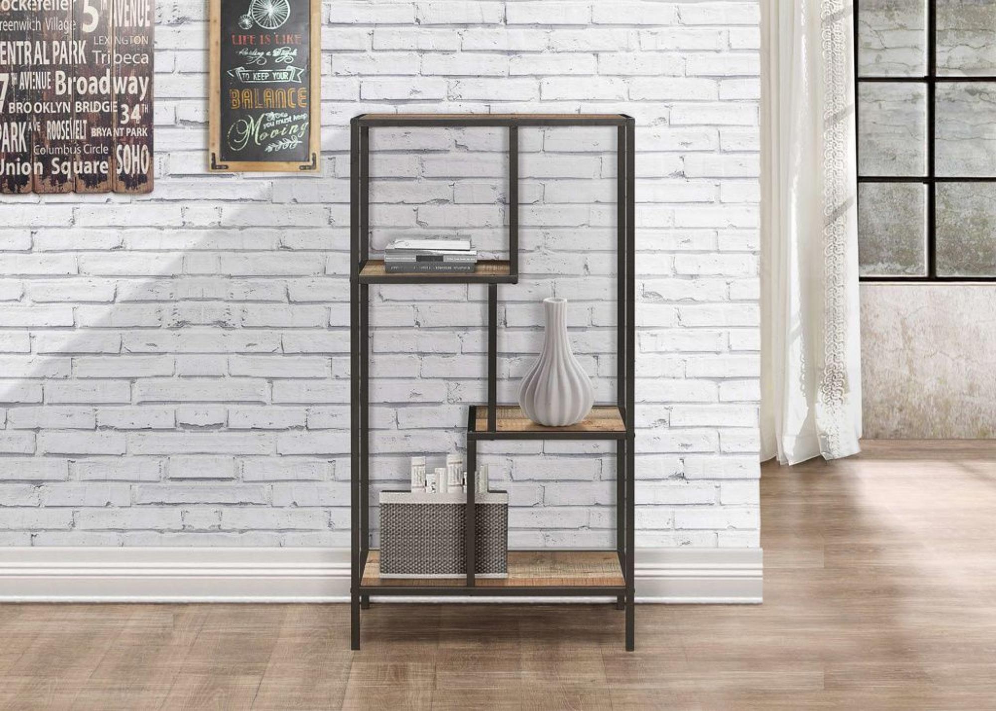 Product photograph of Urban Rustic Wood Effect Medium Shelving Unit from Choice Furniture Superstore.