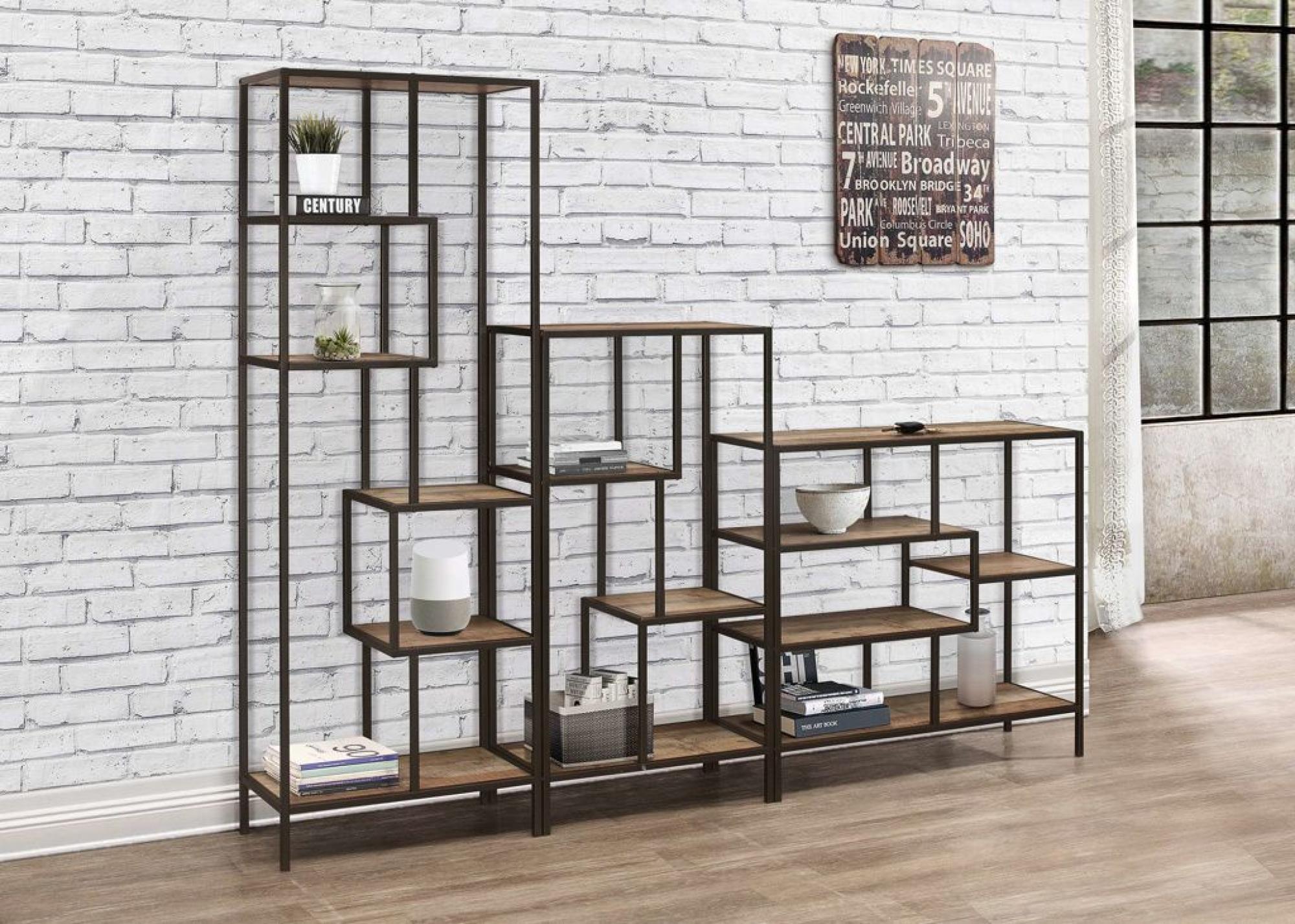 Product photograph of Urban Rustic Wood Effect Medium Shelving Unit from Choice Furniture Superstore.