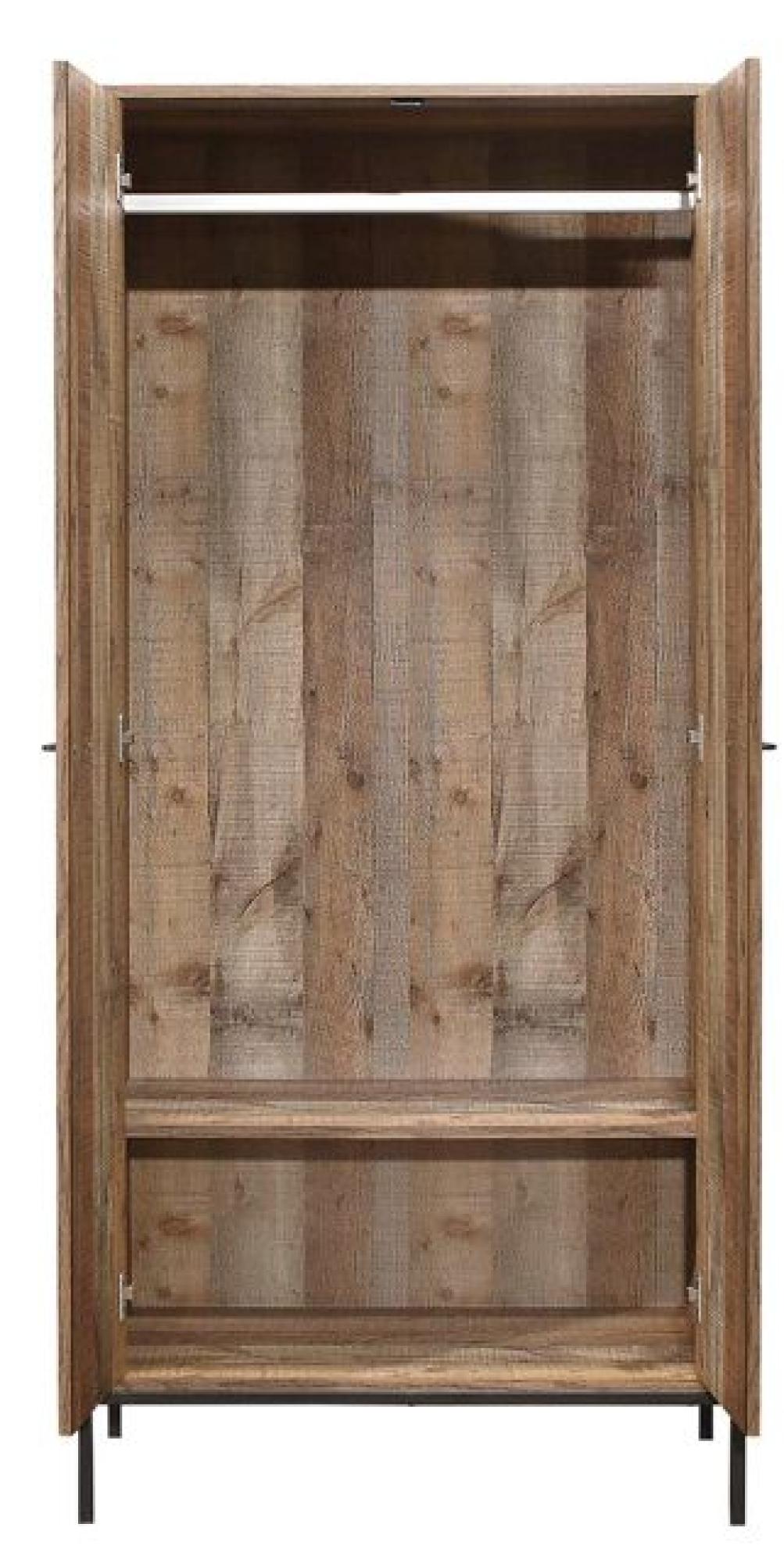 Product photograph of Urban Rustic Wood Effect 2 Door Wardrobe from Choice Furniture Superstore.