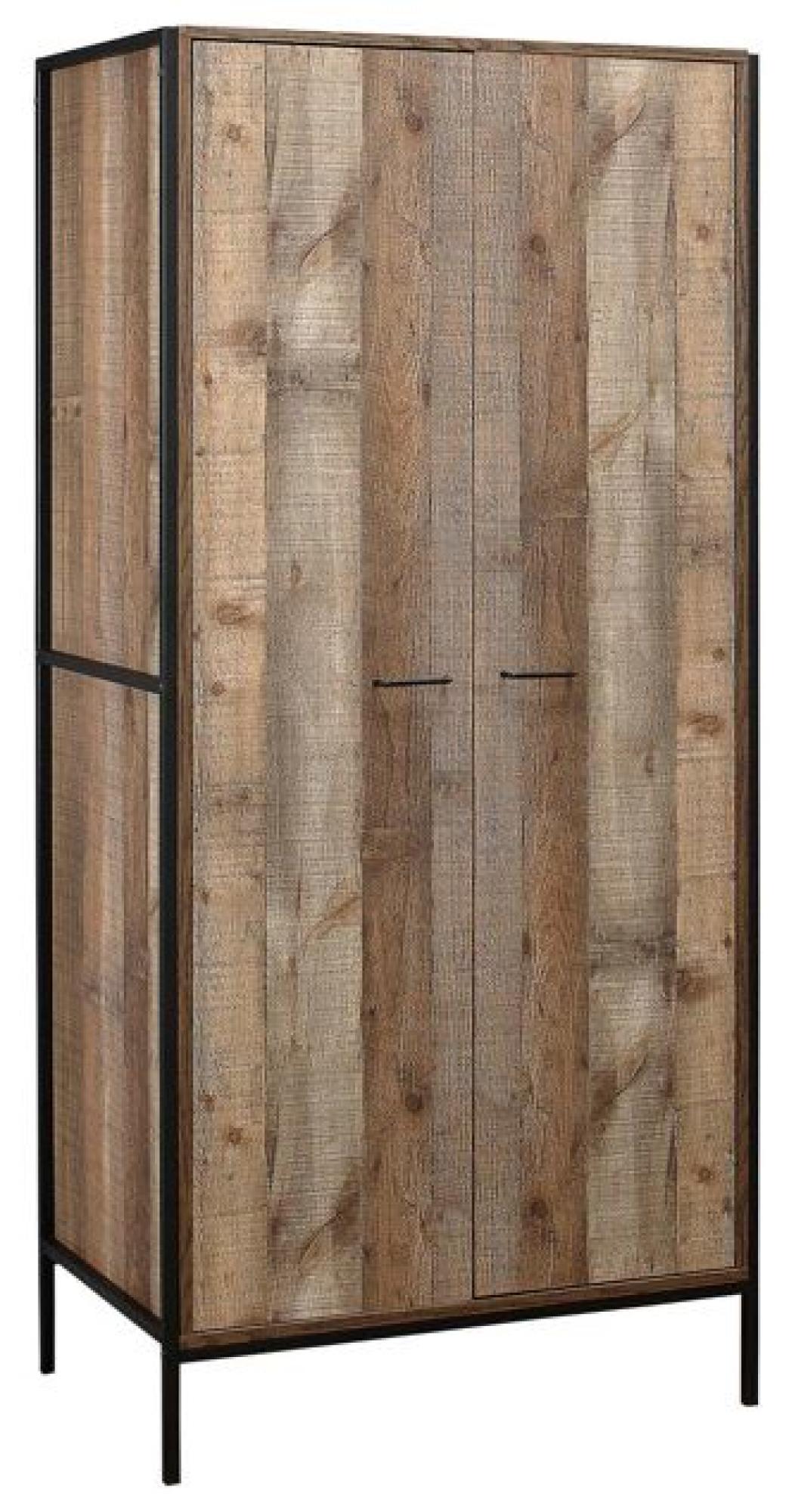 Product photograph of Urban Rustic Wood Effect 2 Door Wardrobe from Choice Furniture Superstore.