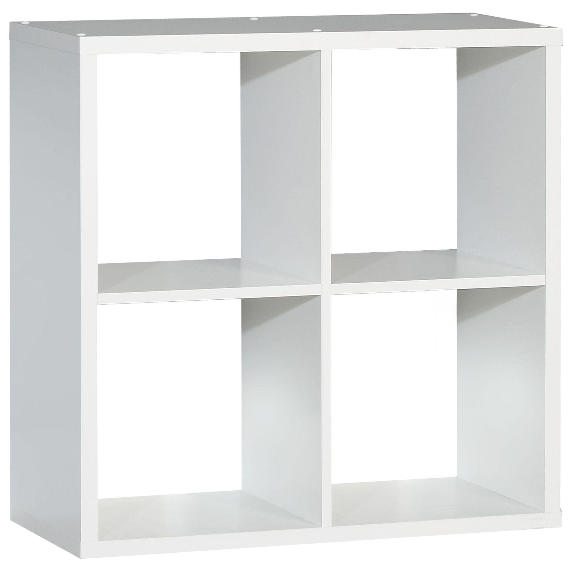 Product photograph of Mauro Matt White Square 4 Open Shelving Unit from Choice Furniture Superstore.